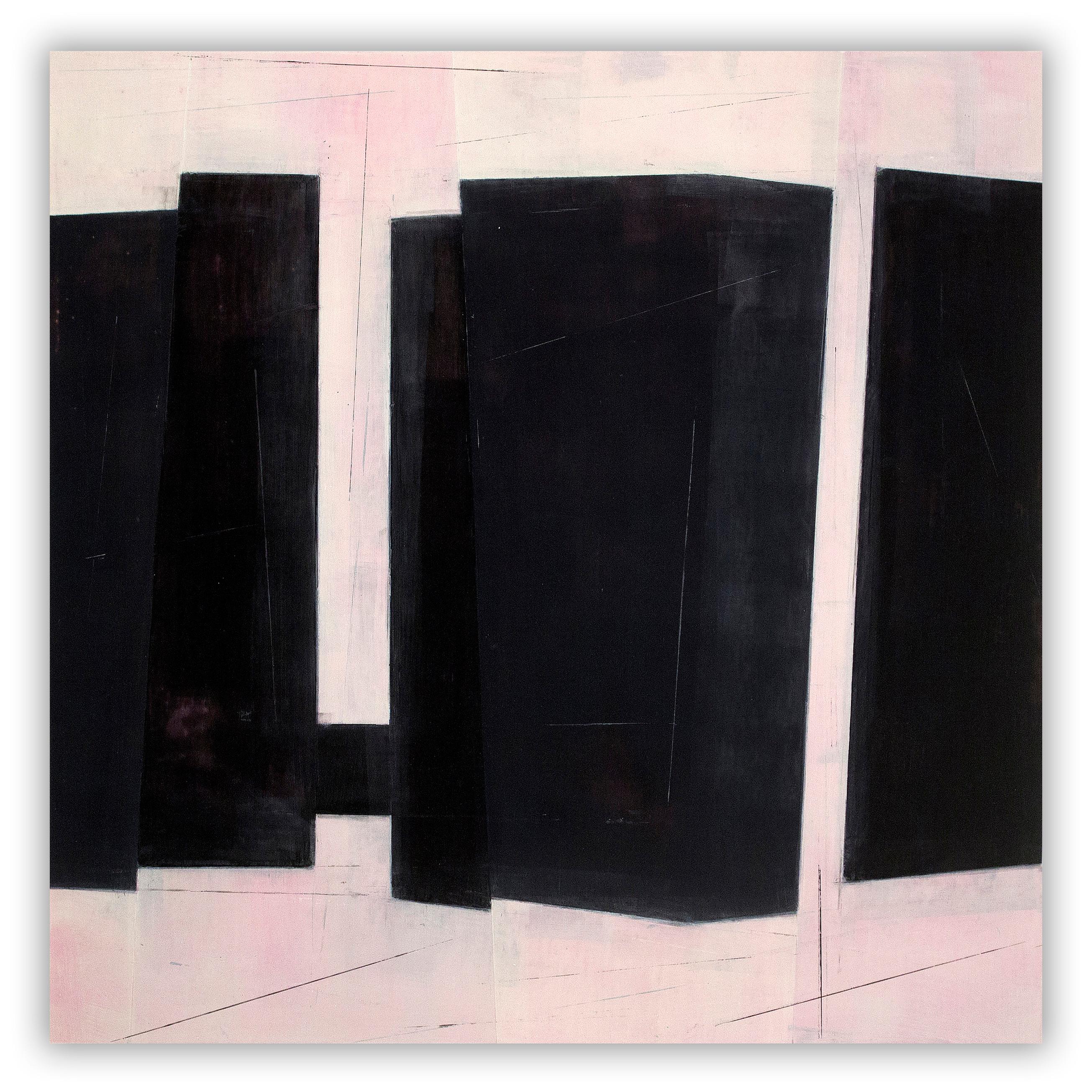Steve baris Abstract Painting – Chunkchain D2 (Abstraktes Gemälde)