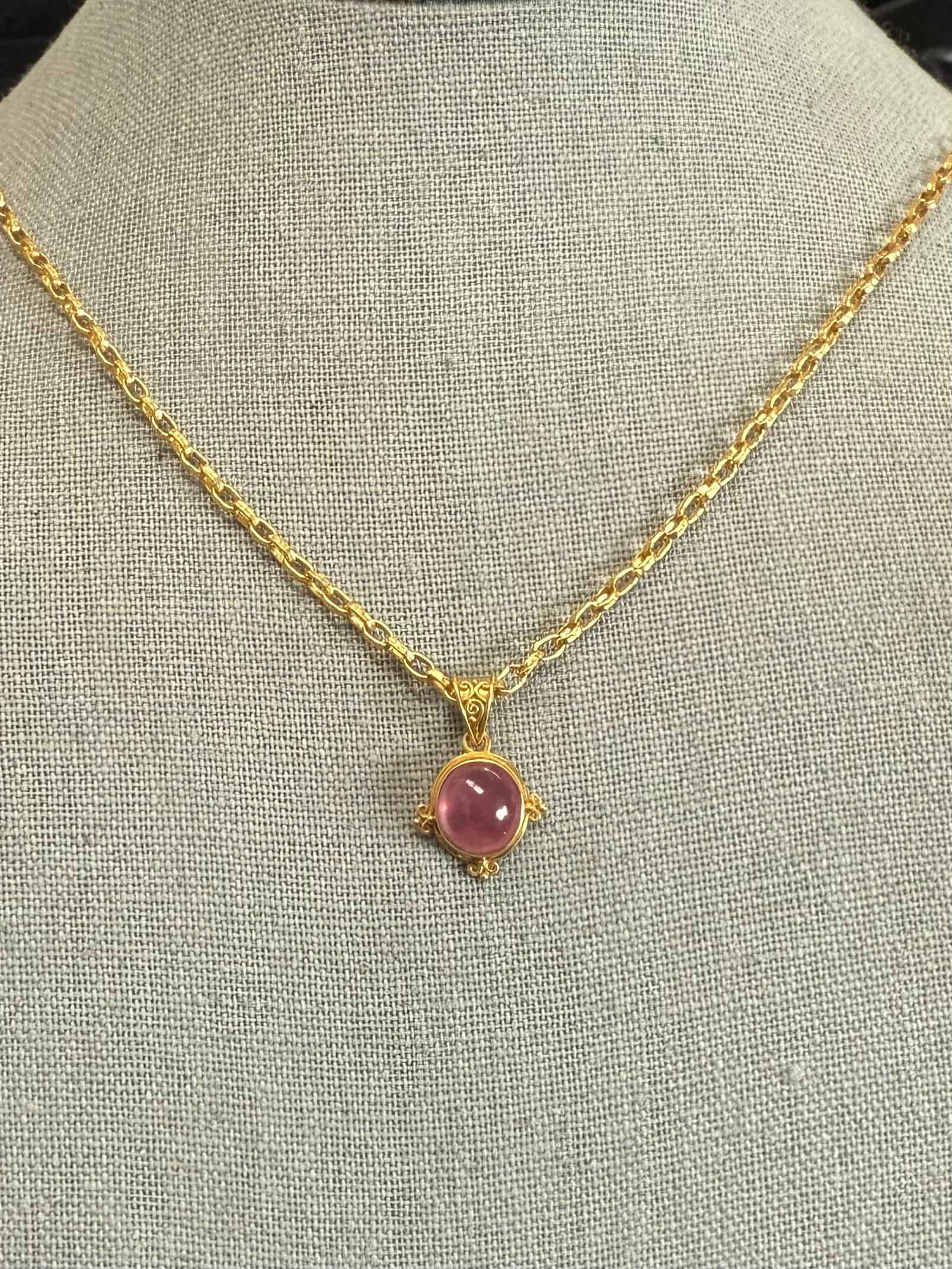 Colgante de oro de 18 quilates con cabujón de rubí Steve Battelle de 5,0 quilates Contemporáneo en venta