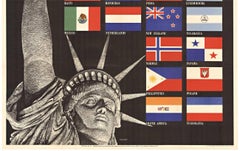 Original "The United Nations Fight For Freedom" vintage poster   1942  WWII