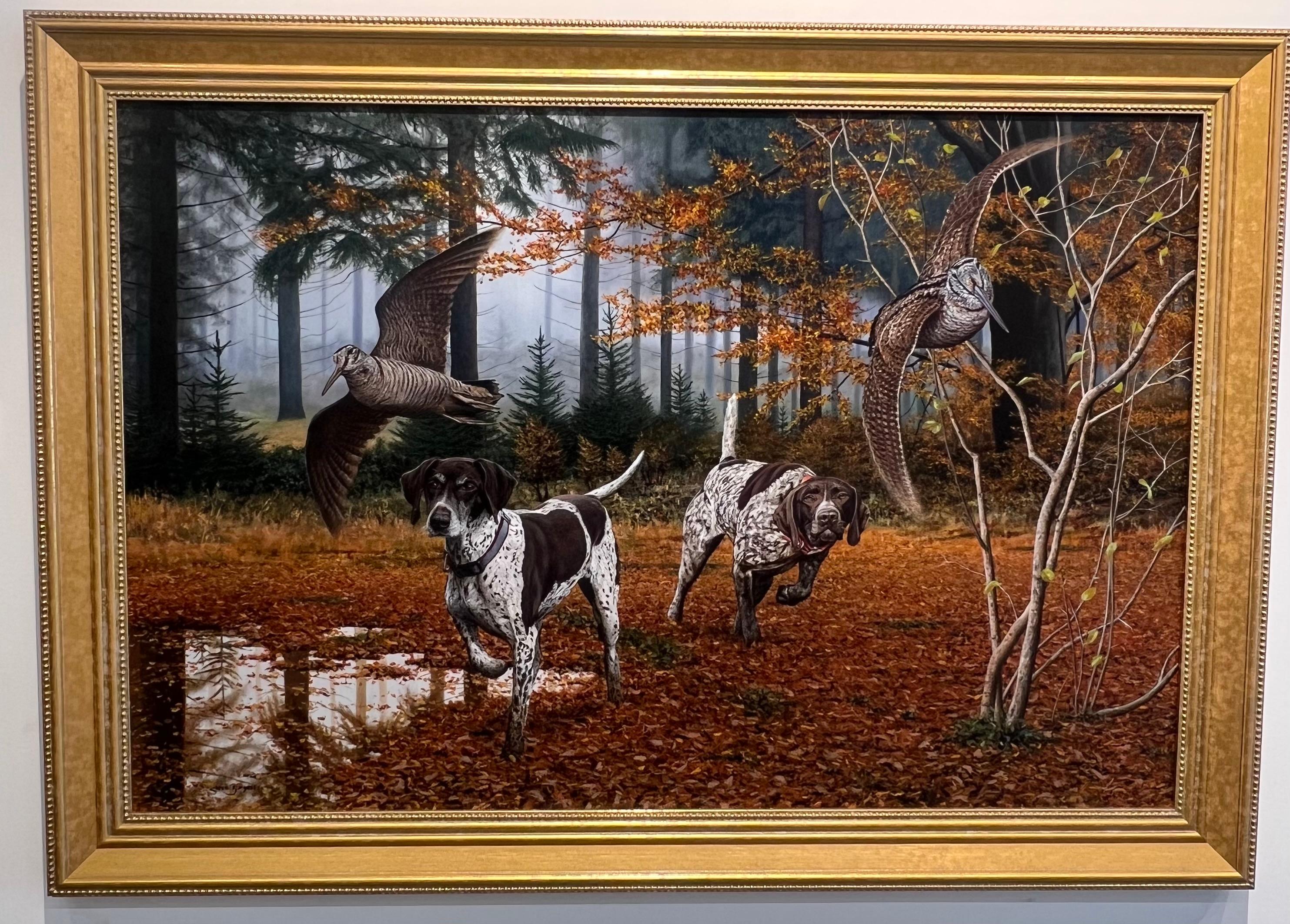 A Left - and Right - at Woodcock - Painting by Steve Burgess