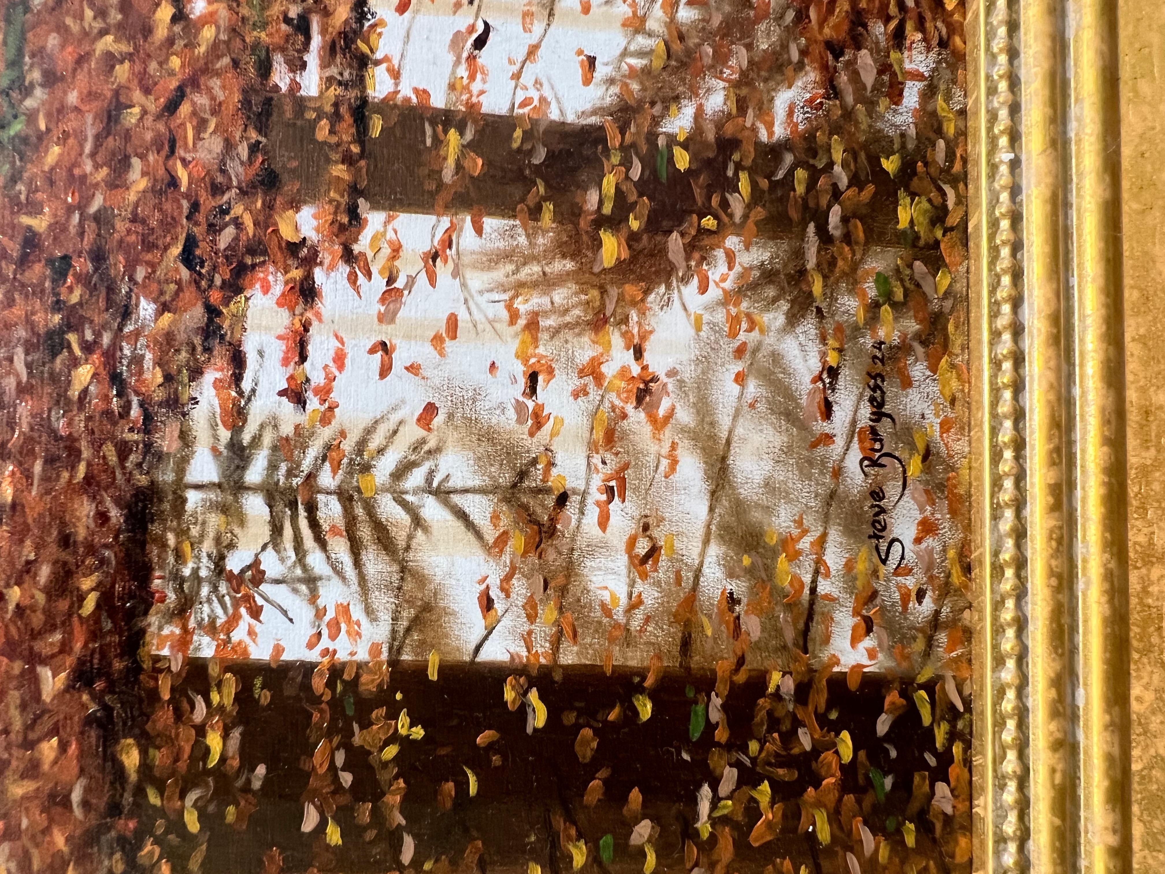 A Left - and Right - at Woodcock - Black Animal Painting by Steve Burgess