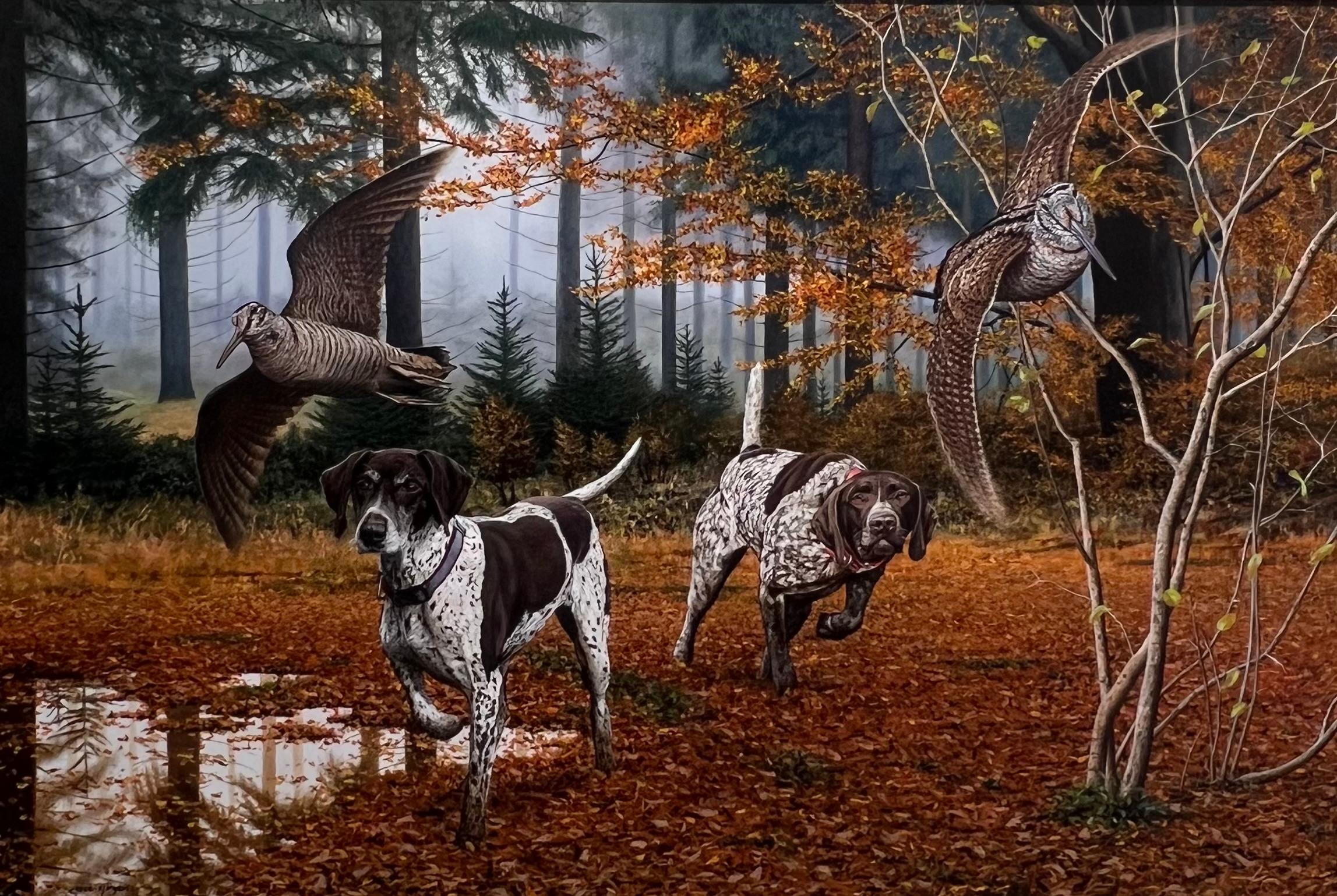 Steve Burgess Animal Painting - A Left - and Right - at Woodcock