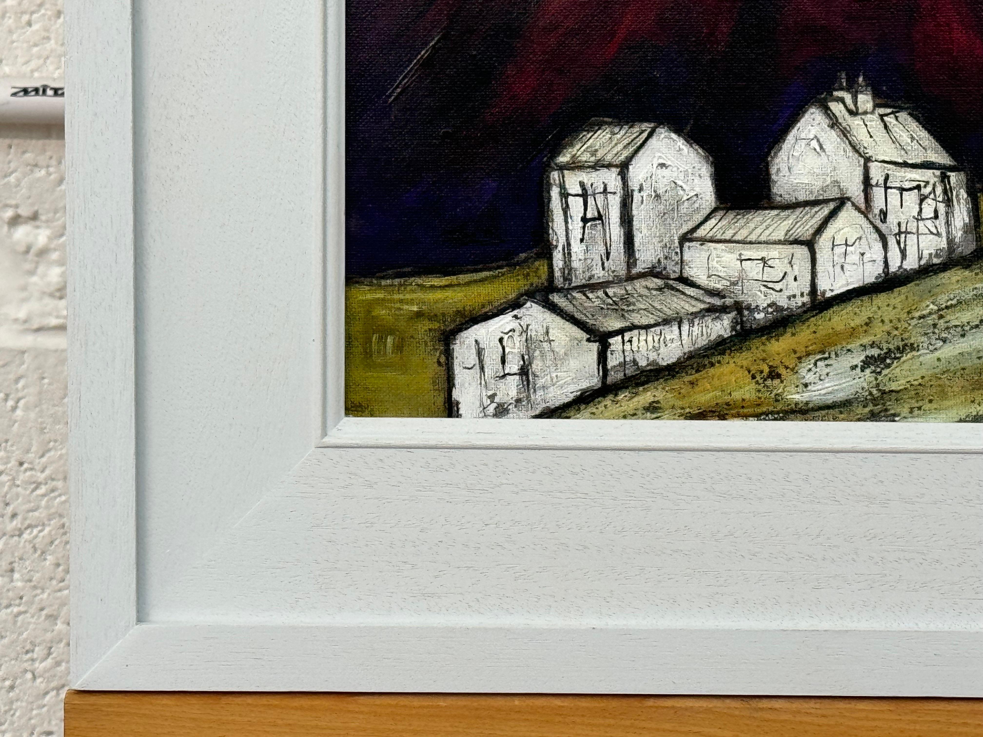 Paisaje abstracto titulado Big Hill del artista fauvista británico Steve Capper 

El arte mide 12 x 16 pulgadas 
El marco mide 20 x 24 pulgadas (aprox.) 

Presentado en una moldura de madera blanca 

Steve Capper asistió a la Escuela Superior de