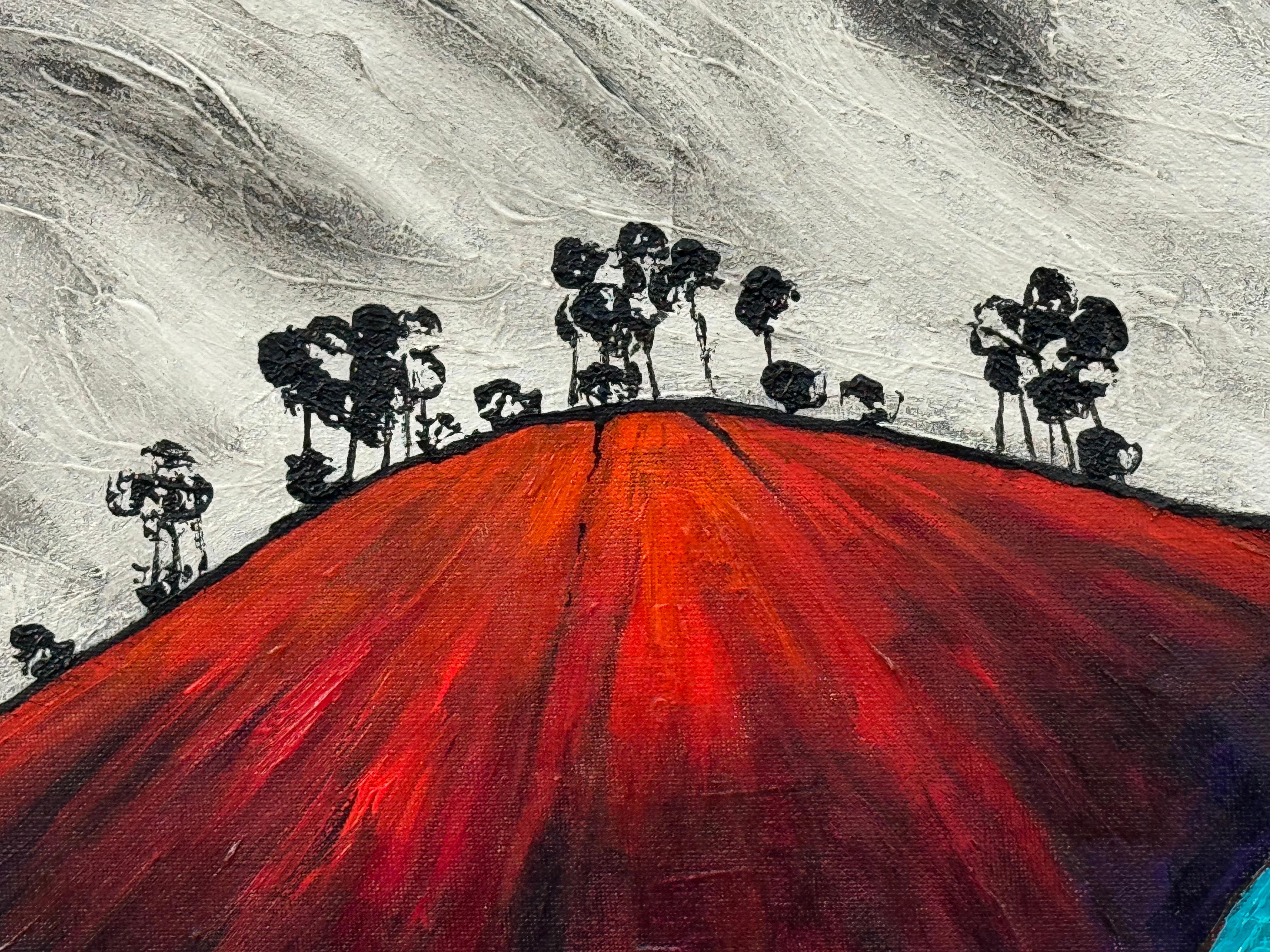 Pintura abstracta de paisaje titulada Big Hill del artista fauvista británico en venta 1