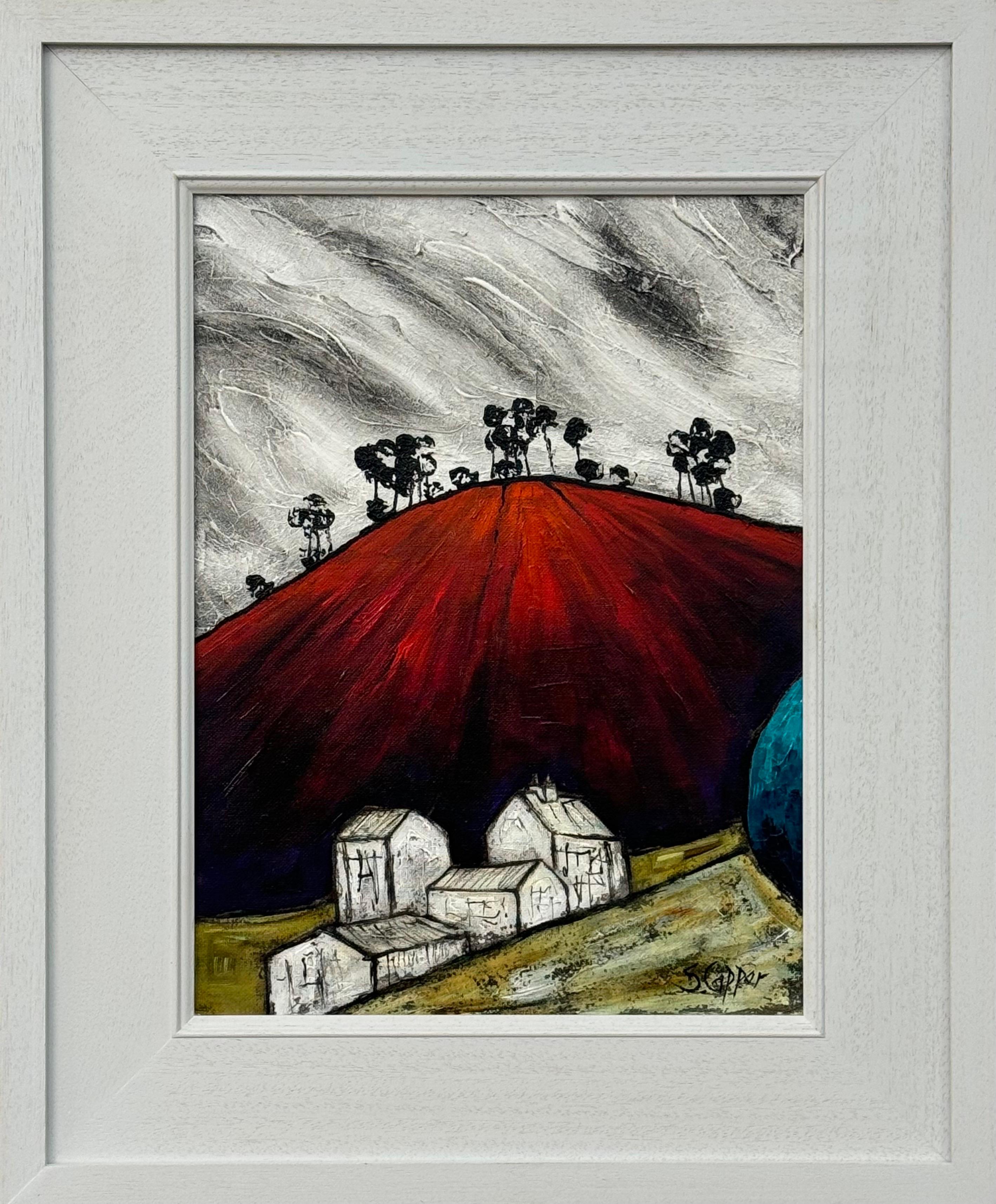 Pintura abstracta de paisaje titulada Big Hill del artista fauvista británico