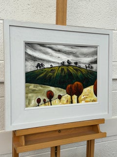 Abstraktes Landschaftsgemälde mit dem Titel Rising Ground des fauvistischen britischen Künstlers