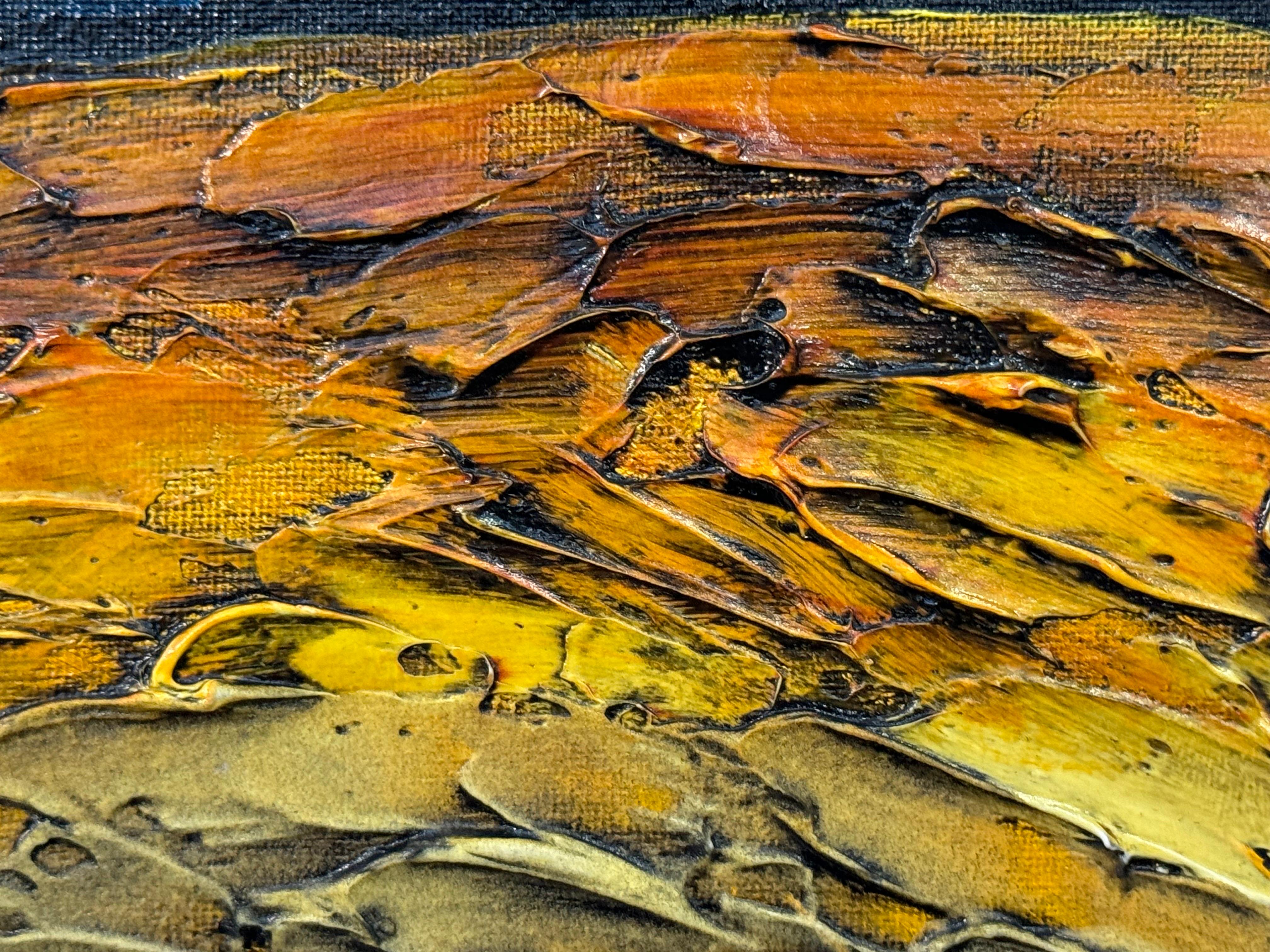 Pittura astratta colorata di paesaggio della campagna inglese, Hille del Nord in vendita 10
