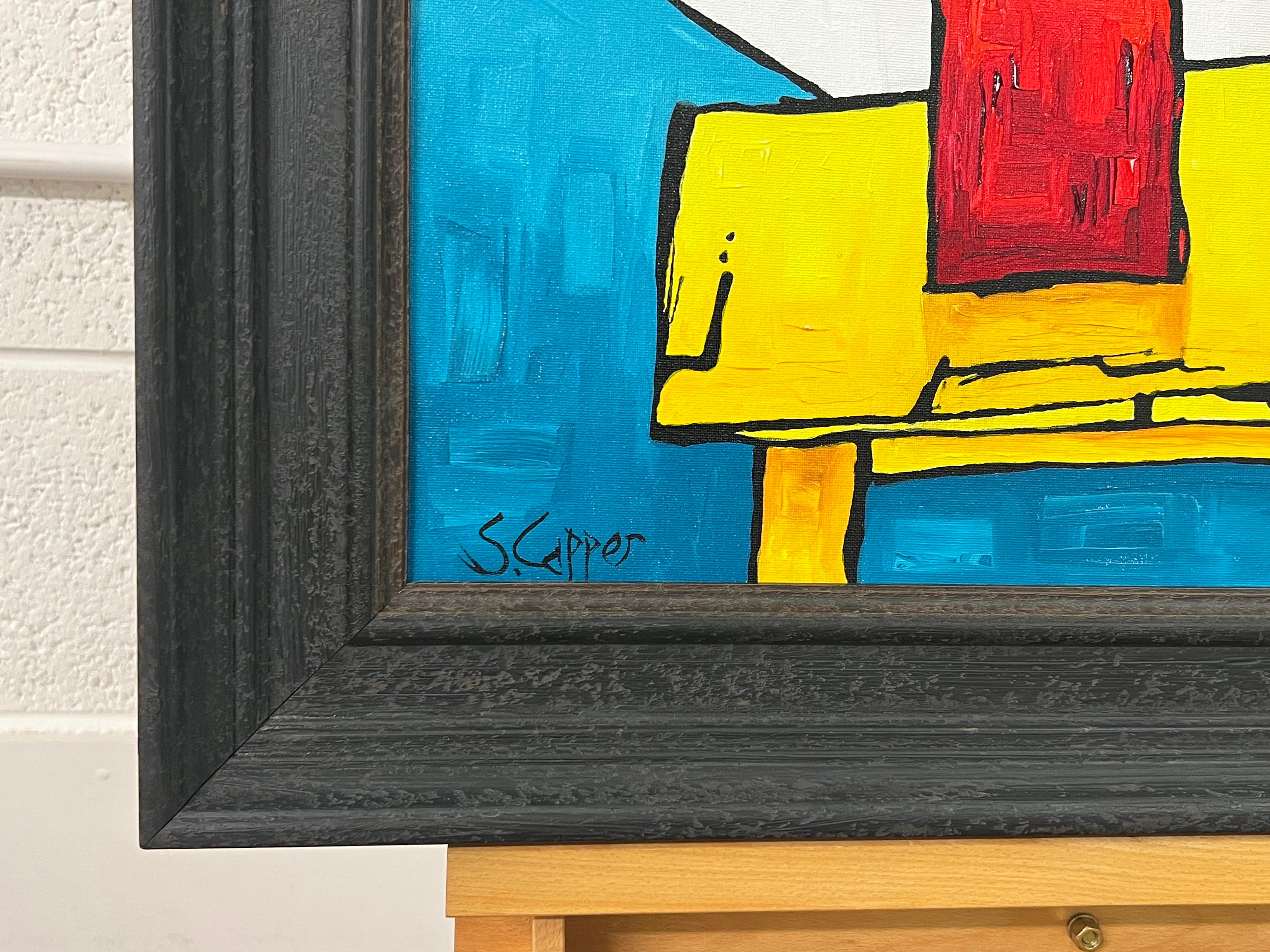 Natura morta con pianta verde dell'artista cubista fauvista britannico Steve Capper 

L'arte misura 20 x 30 pollici 
La cornice misura 26 x 36 pollici 

Presentato in una cornice di legno nero di alta qualità 

Steve Capper ha frequentato la High