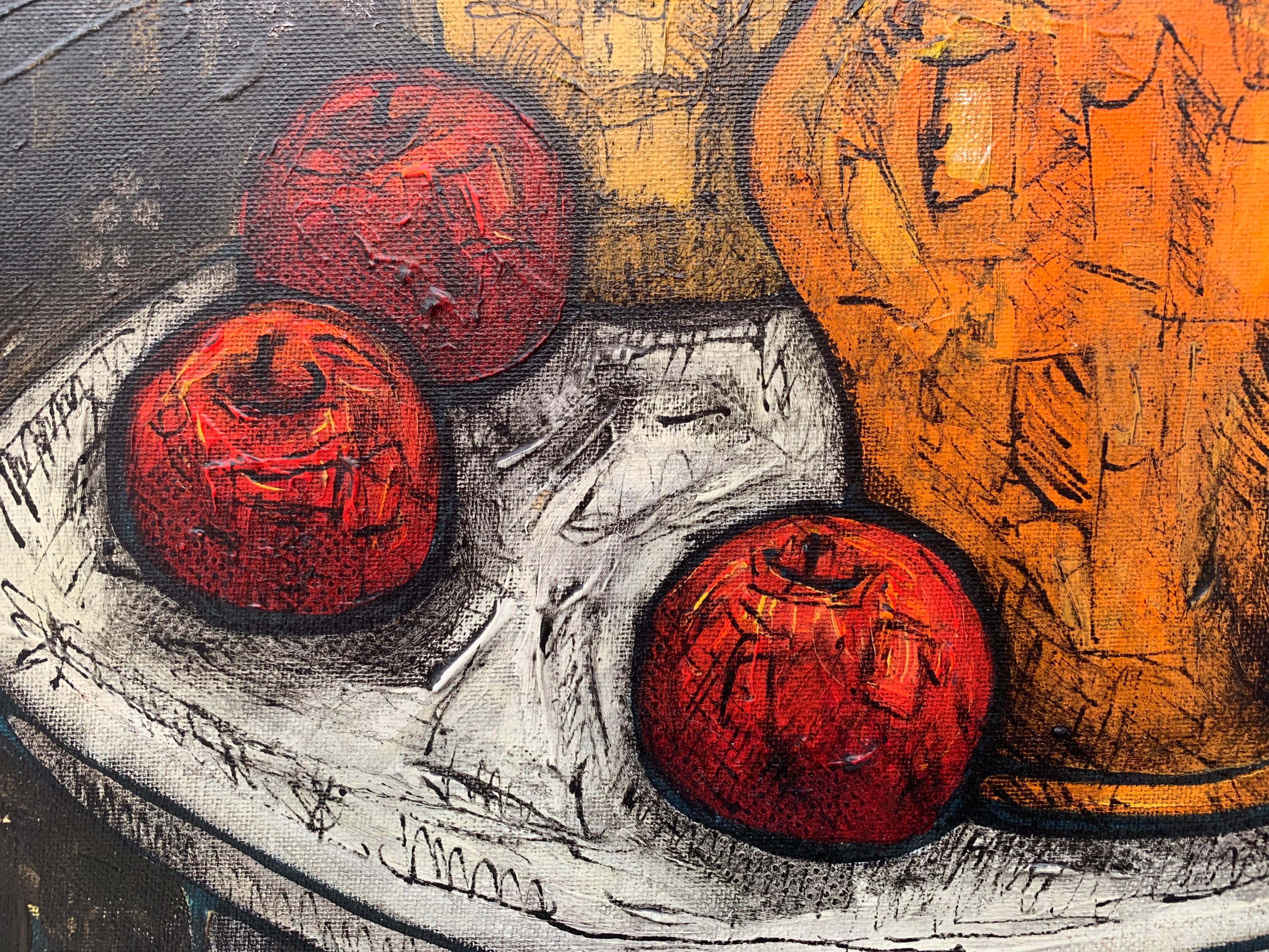 Still Life Painting with Orange Jug & Apples by British Artist 5