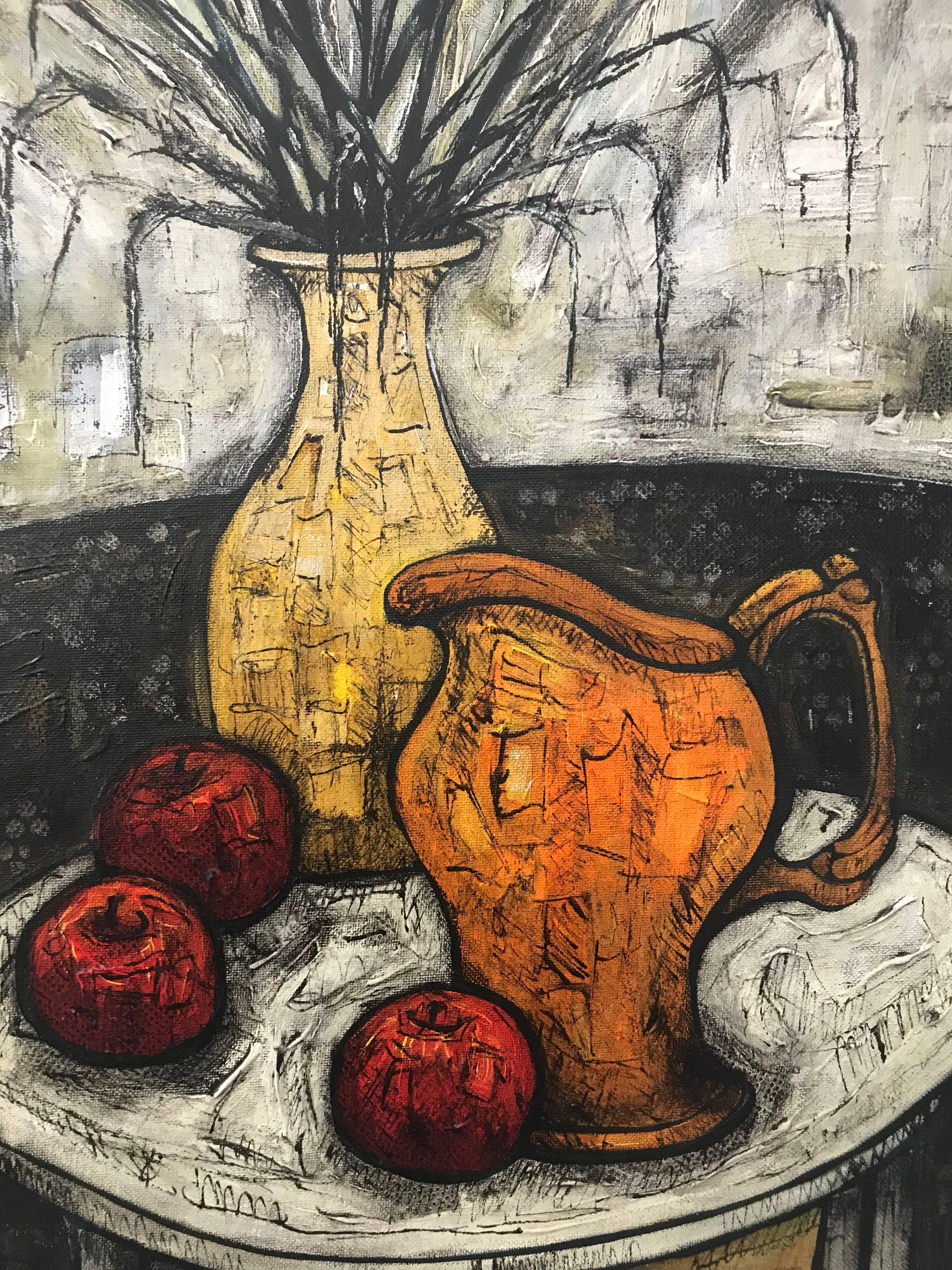 Still Life Painting with Orange Jug & Apples by British Artist 3