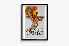 1969 Poster originale di Steve Carpenter - Monte Carlo - Formula 1 - Ferrari