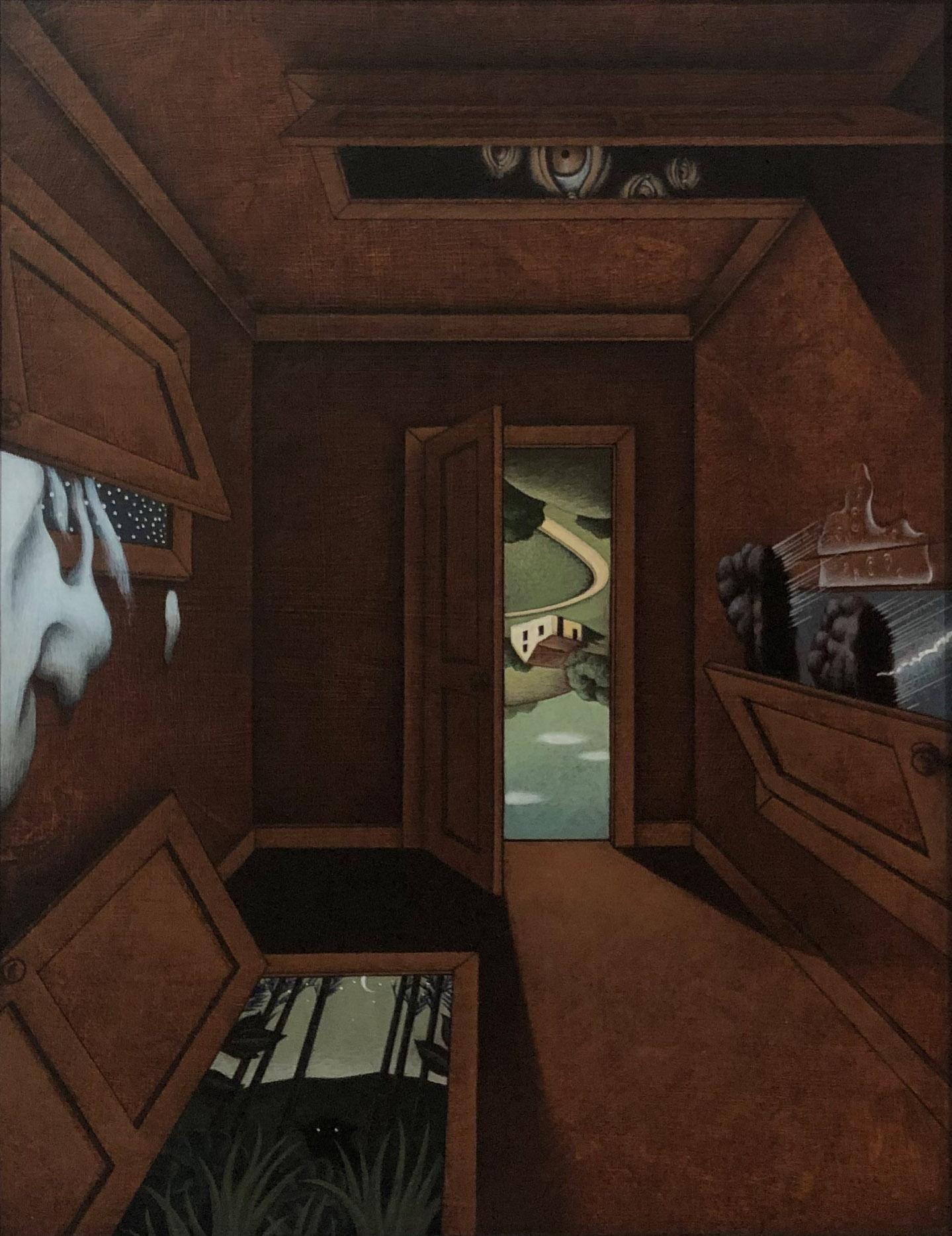 Steve Carver Interior Painting - Interior Scene, "Which/Switch" (Surrealism, Realism) 