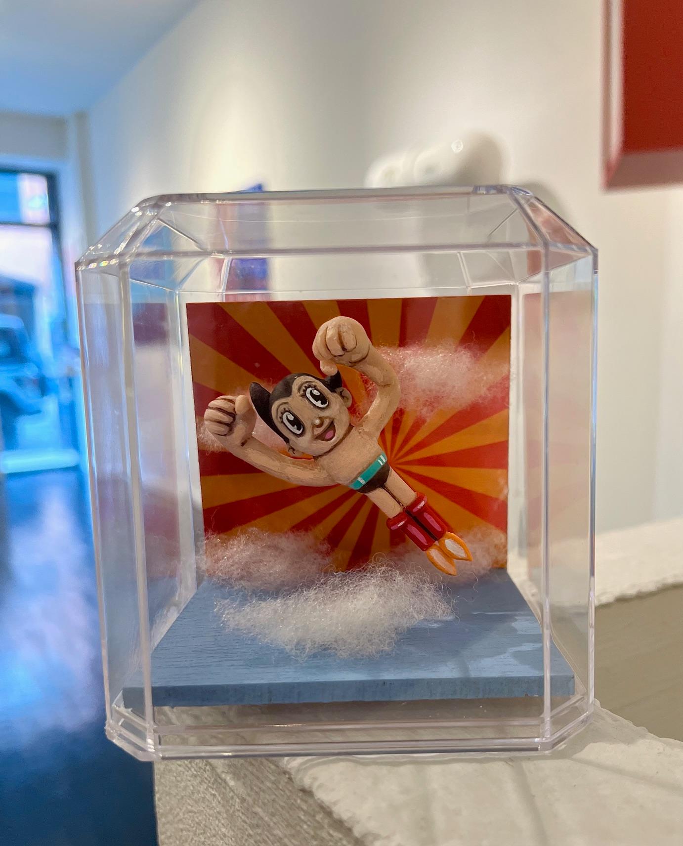 sculpture murale popart contemporain intérieur 3-D plexi astroboy peanut pop art - Pop Art Mixed Media Art par Steve Casino