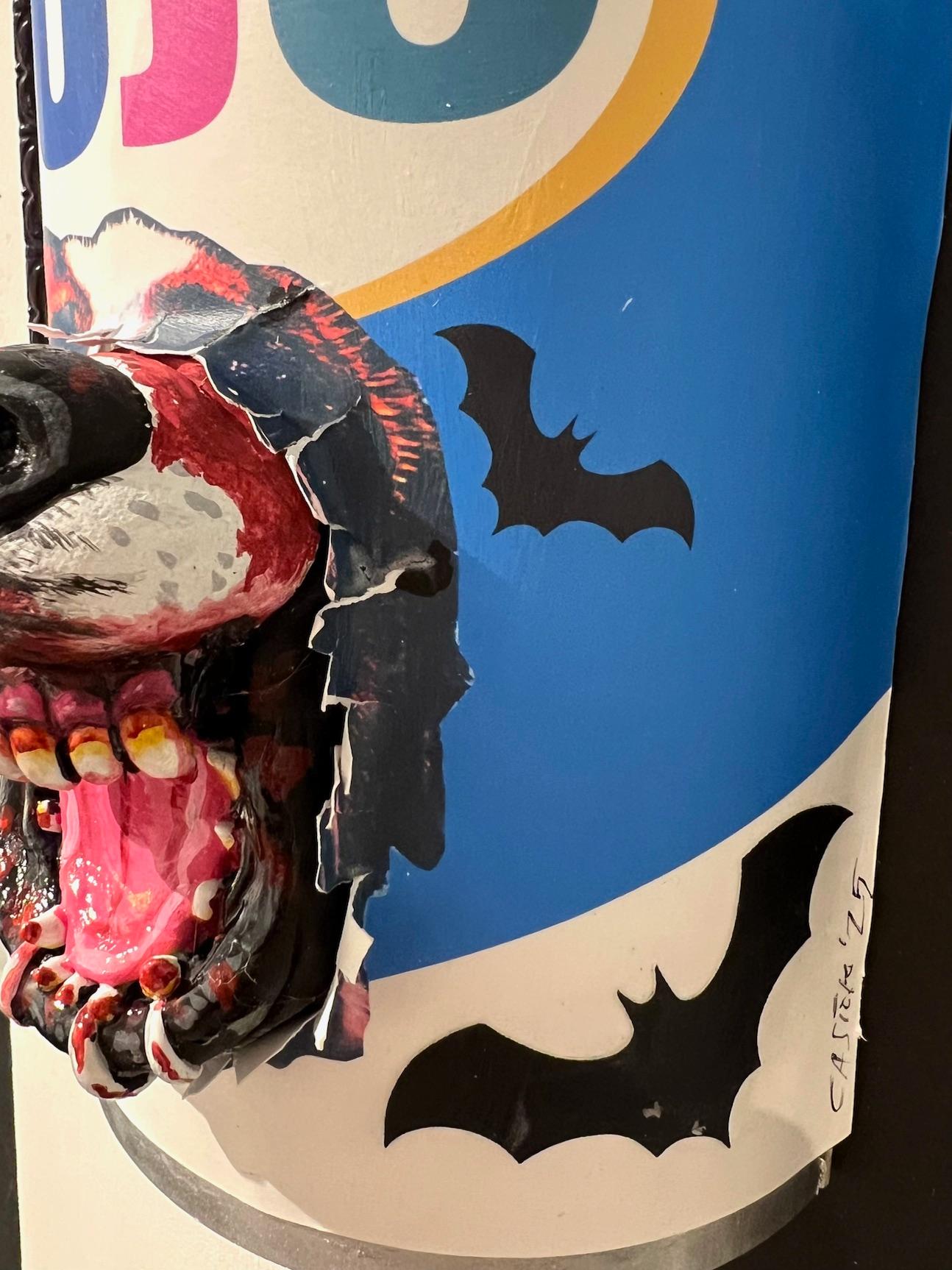 popart escultura de pared interior contemporáneo animal azul  negro 3-D enmarcado 1