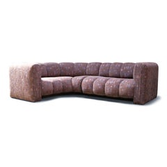 Steve Chase and Jack Lenor Larsen Illuminated Channel Tufted Sofa, Signed, 1988