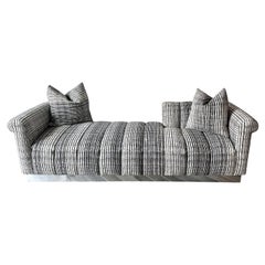 Chaise longue Steve Chase avec tapisserie touffetée de cannelures, 1970