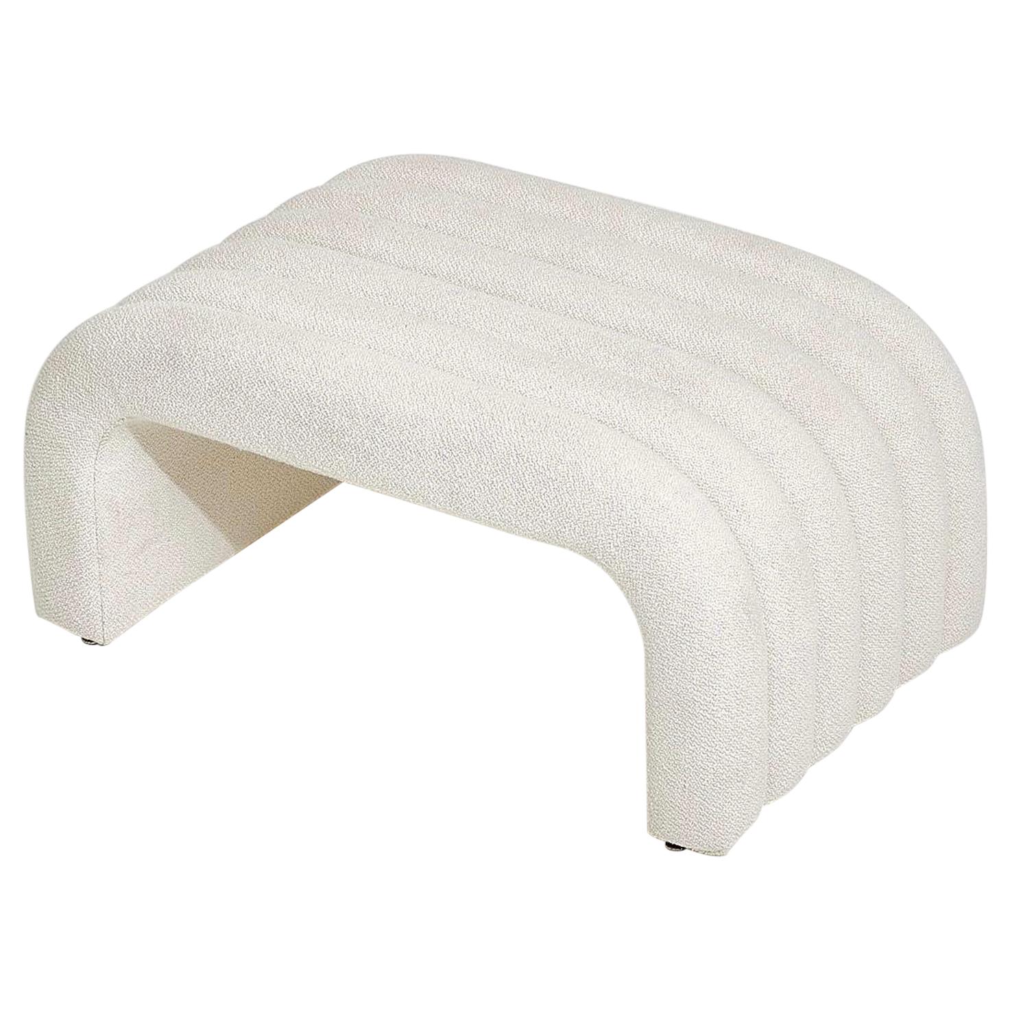Steve Chase Channeled Waterfall Bench in White Boucle