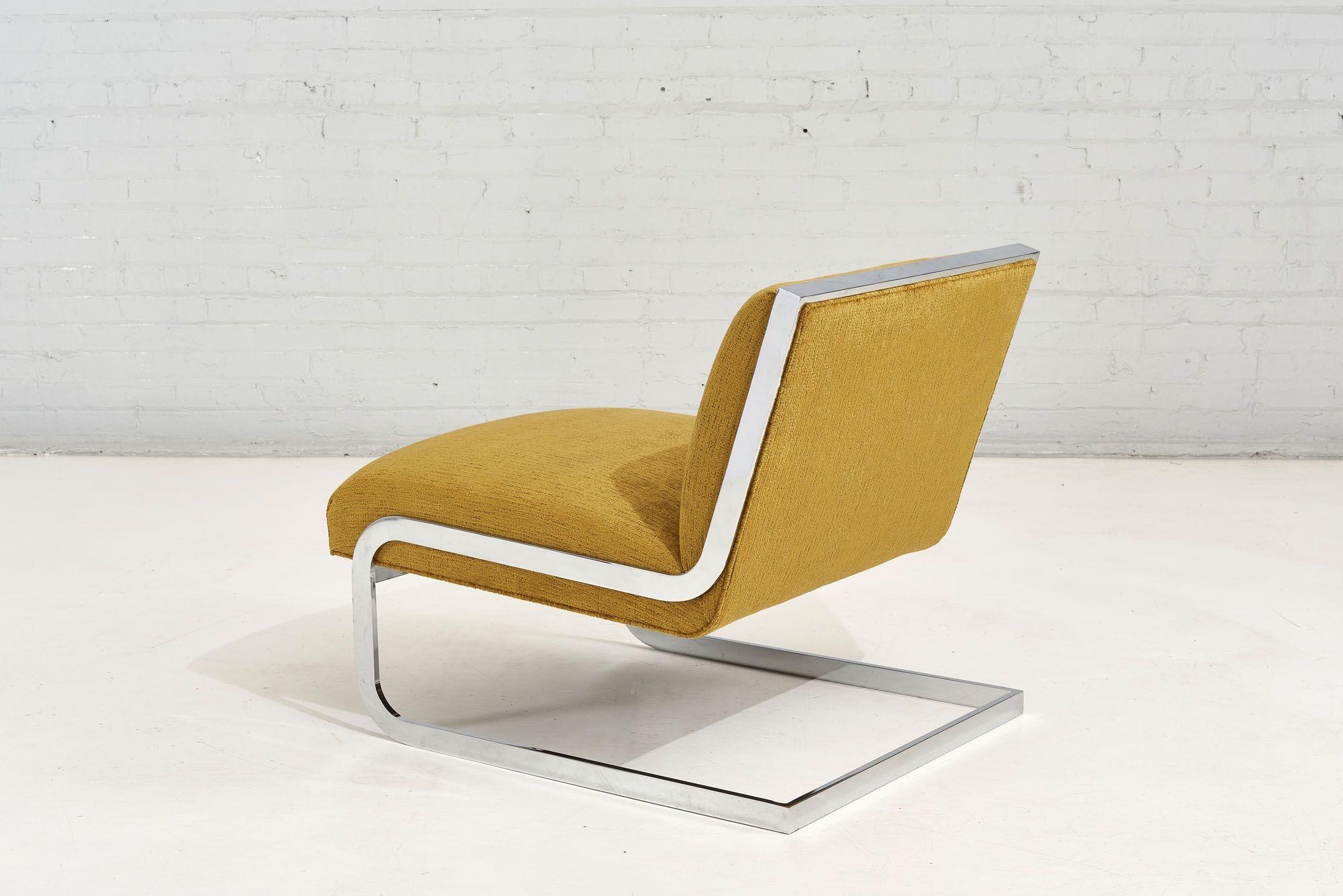 Steve Chase Chrome and Mohair Lounge Chair, 1970 In Excellent Condition In Chicago, IL