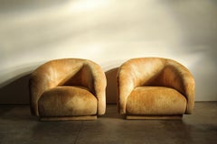 Steve Chase Custom Barrel Lounge Chairs for Martin Brattrud, 2000s, Labeled