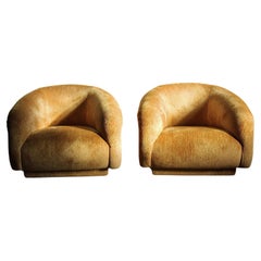 Steve Chase Custom Barrel Lounge Chairs for Martin Brattrud, 2000s, Labeled