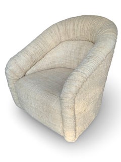Steve Chase Custom Made Original Creme Color Ruched Linen Chair