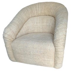 Steve Chase Custom Made Original Creme Color Ruched Linen Chair