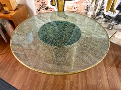 Steve Chase Design Crackle Glass and Brass Dining Table