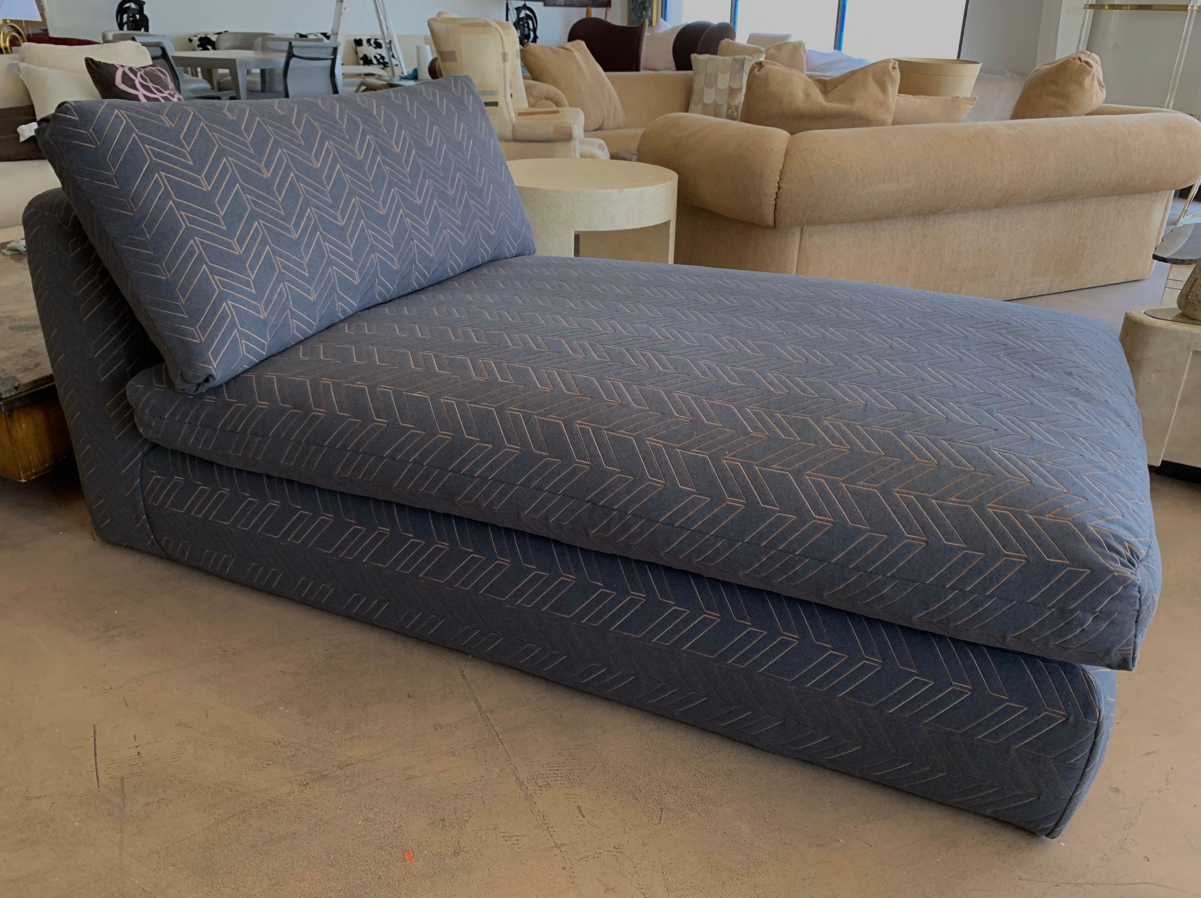 Fabric Steve Chase Grey & Bronze Modern Chaise Lounge from the Palm Springs Kroc Estate