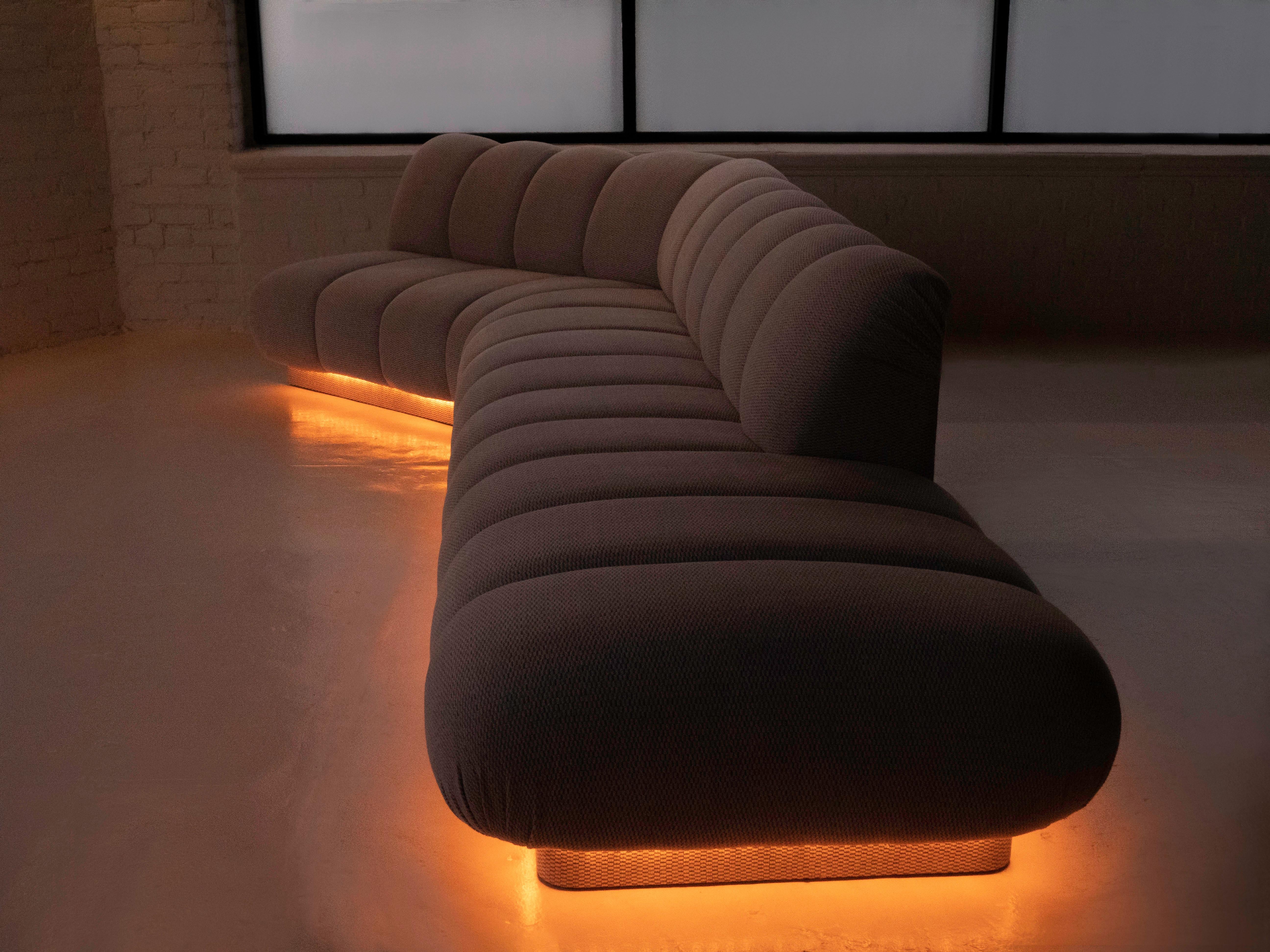 sofa with lights underneath