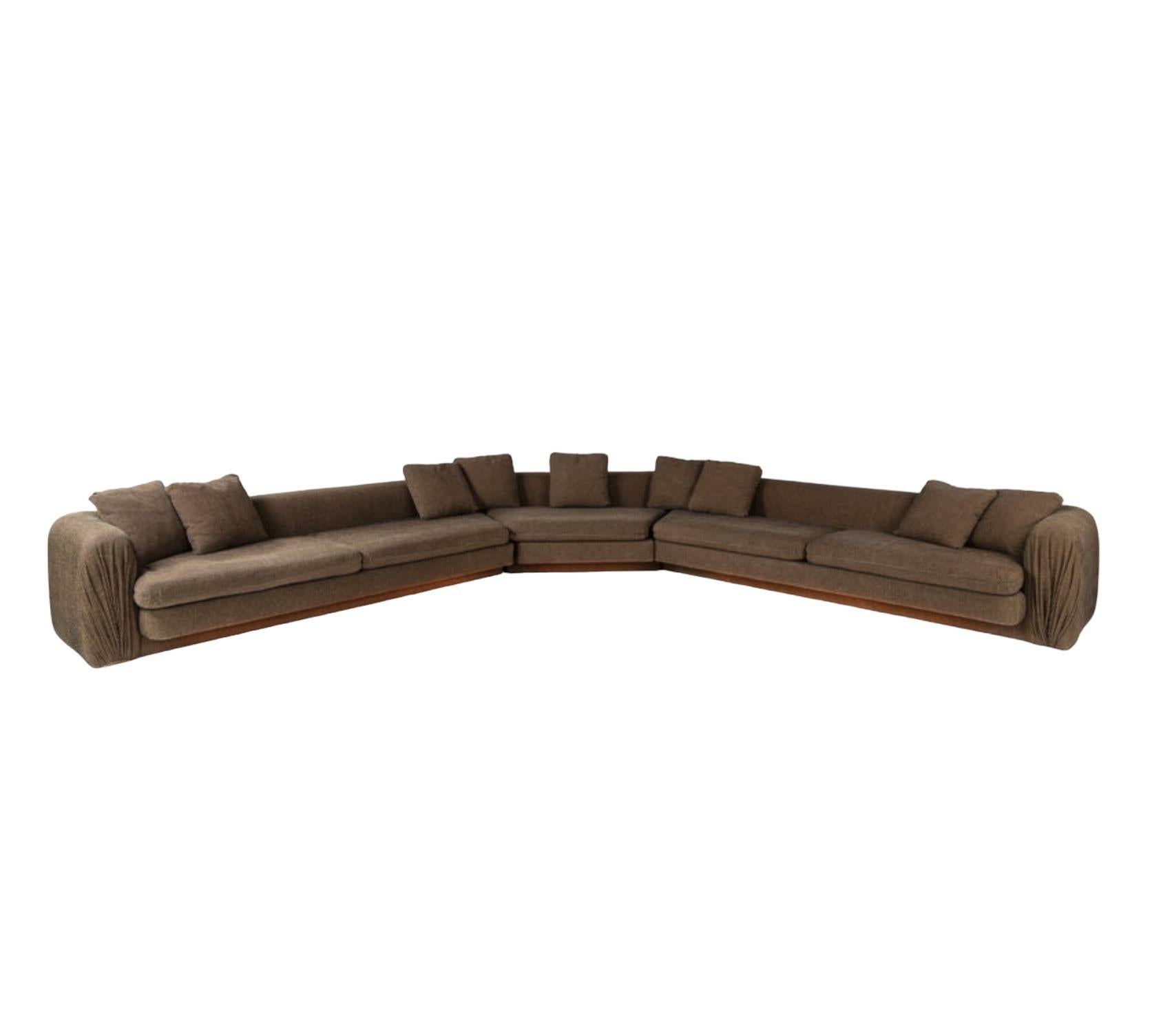Steve Chase Illuminated Sofa, 1980. Original fabric in good condition. Sofa has lighting underneath that illuminates.
28