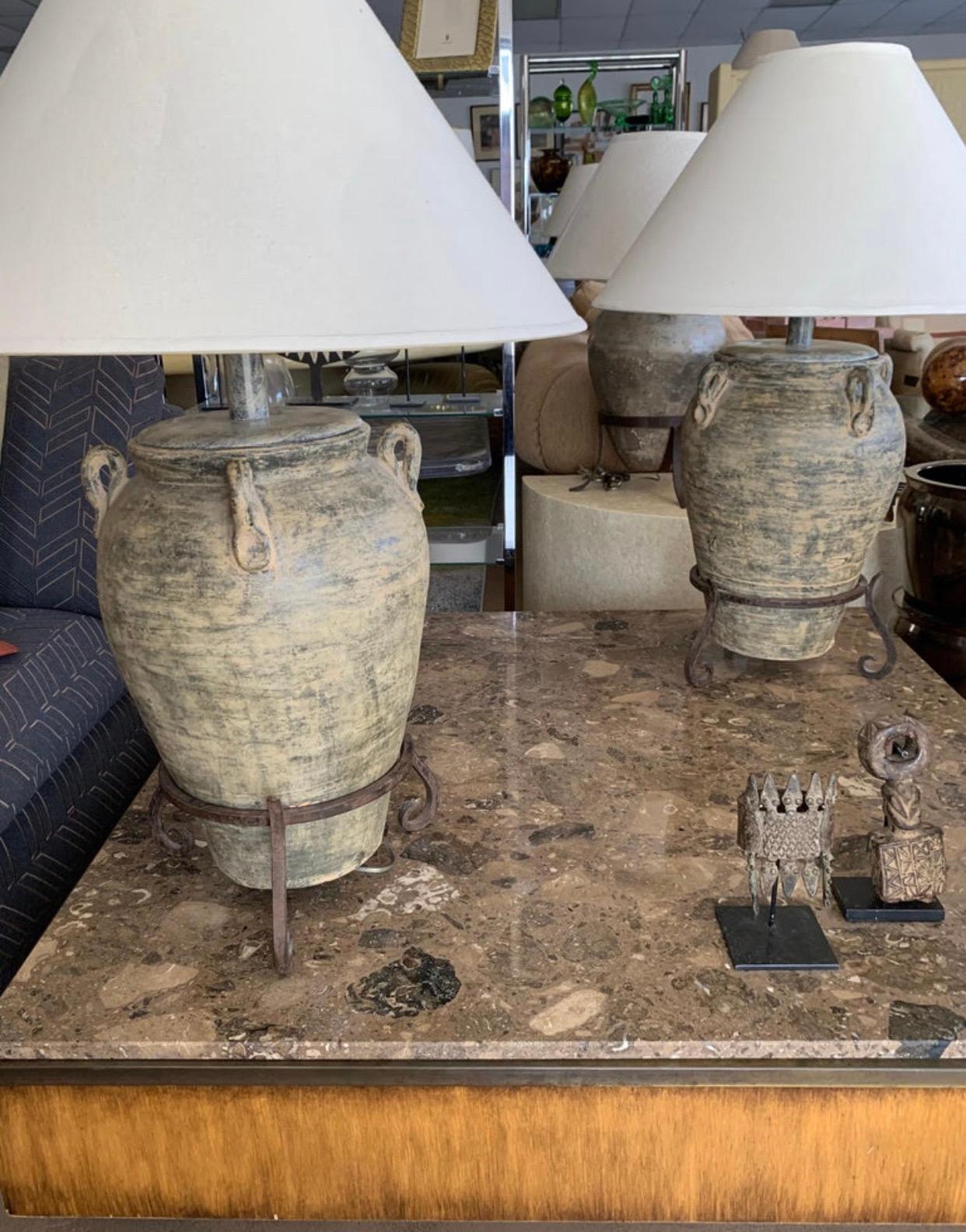 Late 20th Century Steve Chase Modern Design of Antique Urn Lamps For Sale