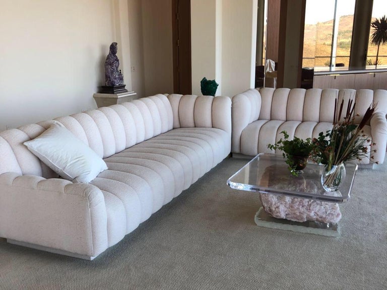 Steve Chase Palm Springs Style Channel Tufted Modern Sofa at 1stDibs