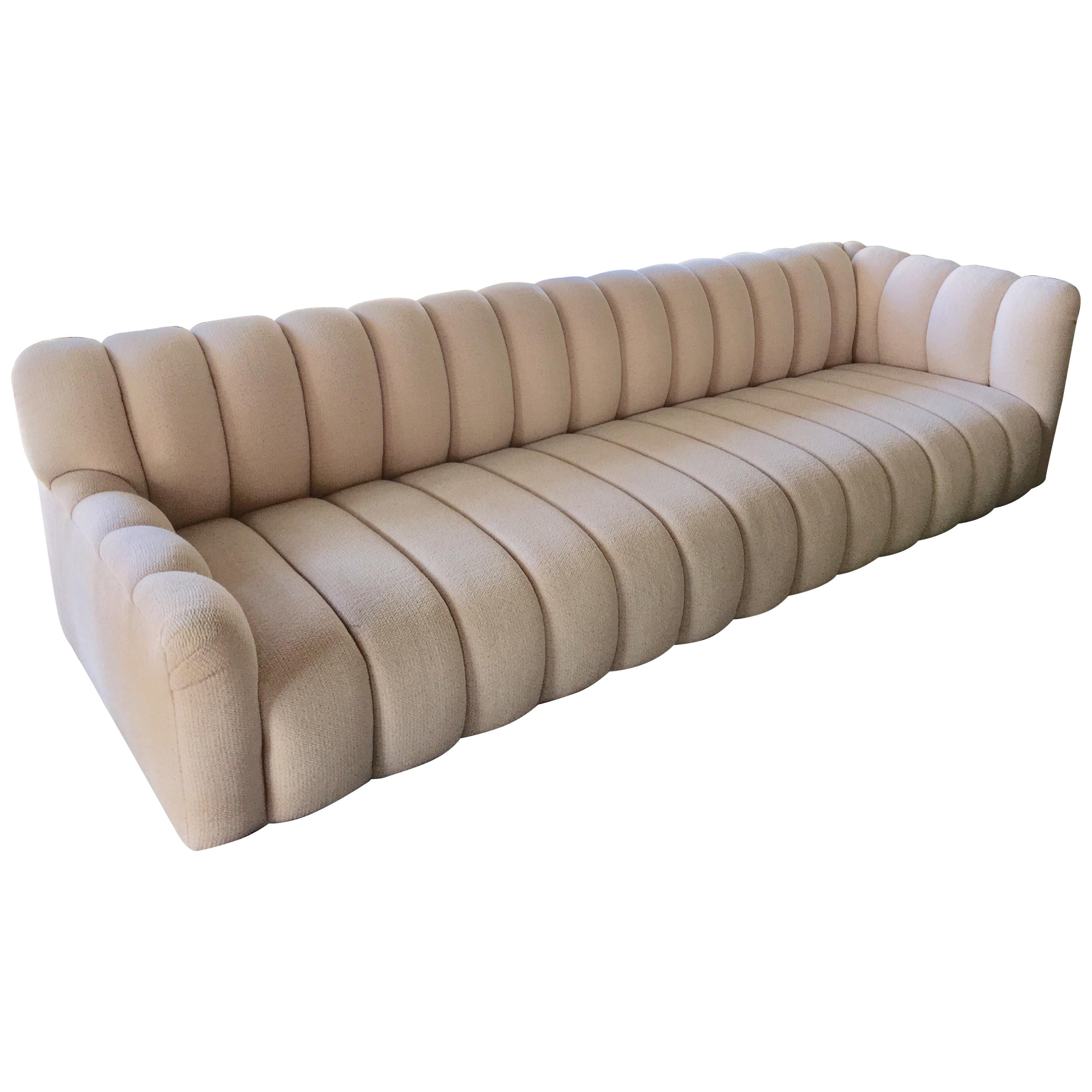 Steve Chase Palm Springs Style Channel Tufted Modern Sofa