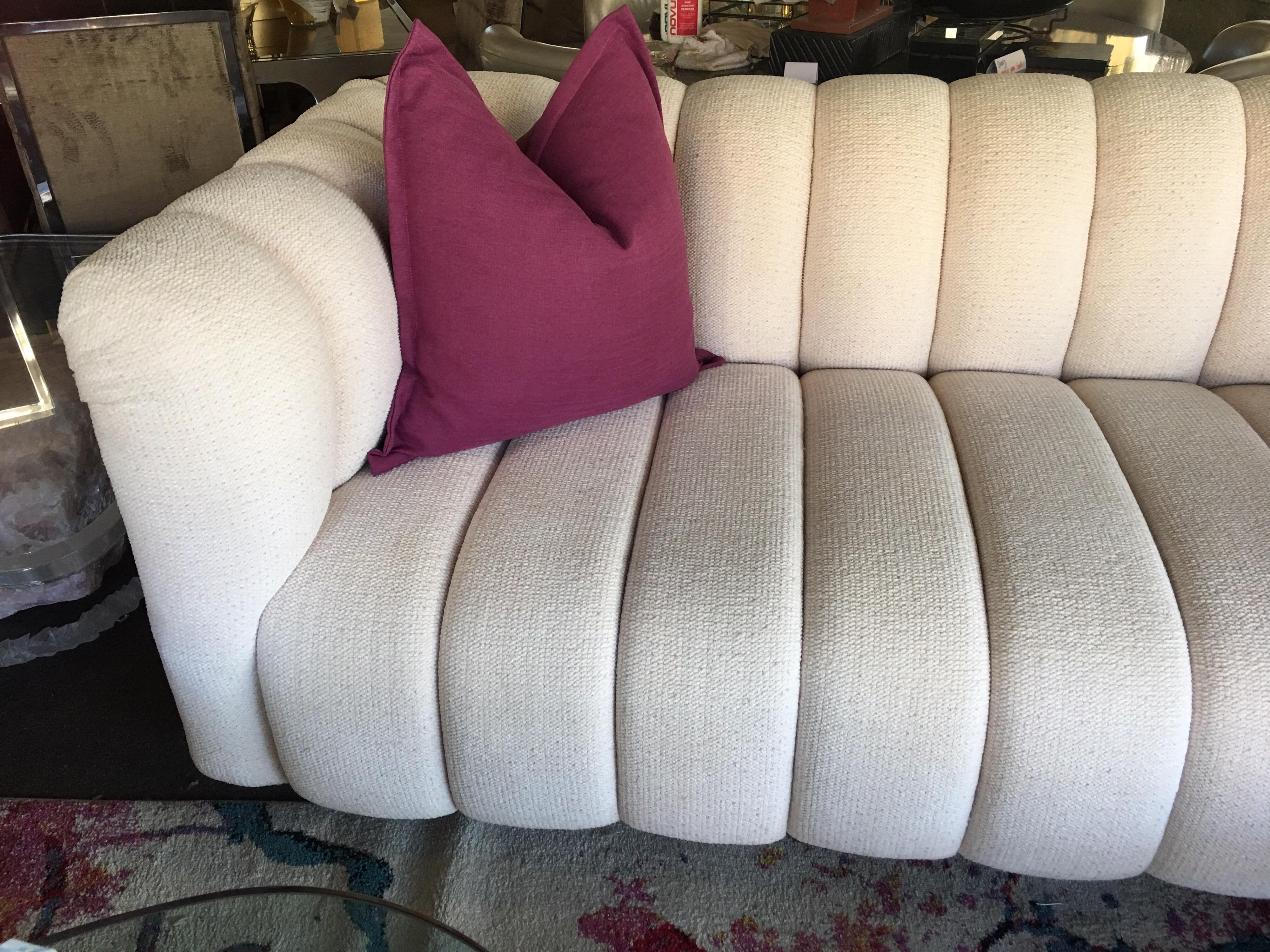 Late 20th Century Steve Chase Palm Springs Style Modern Channel Tufted Sofa
