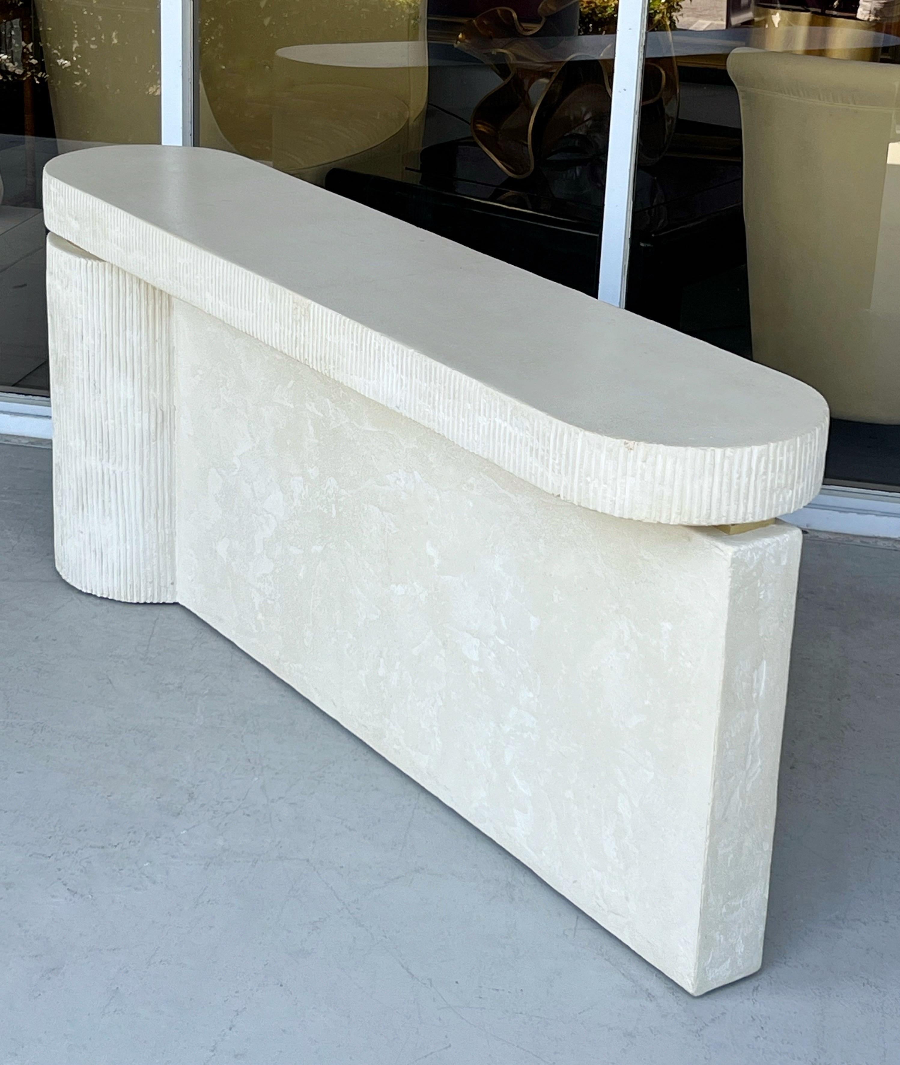 American Steve Chase Plaster Asymmetrical Console Table For Sale