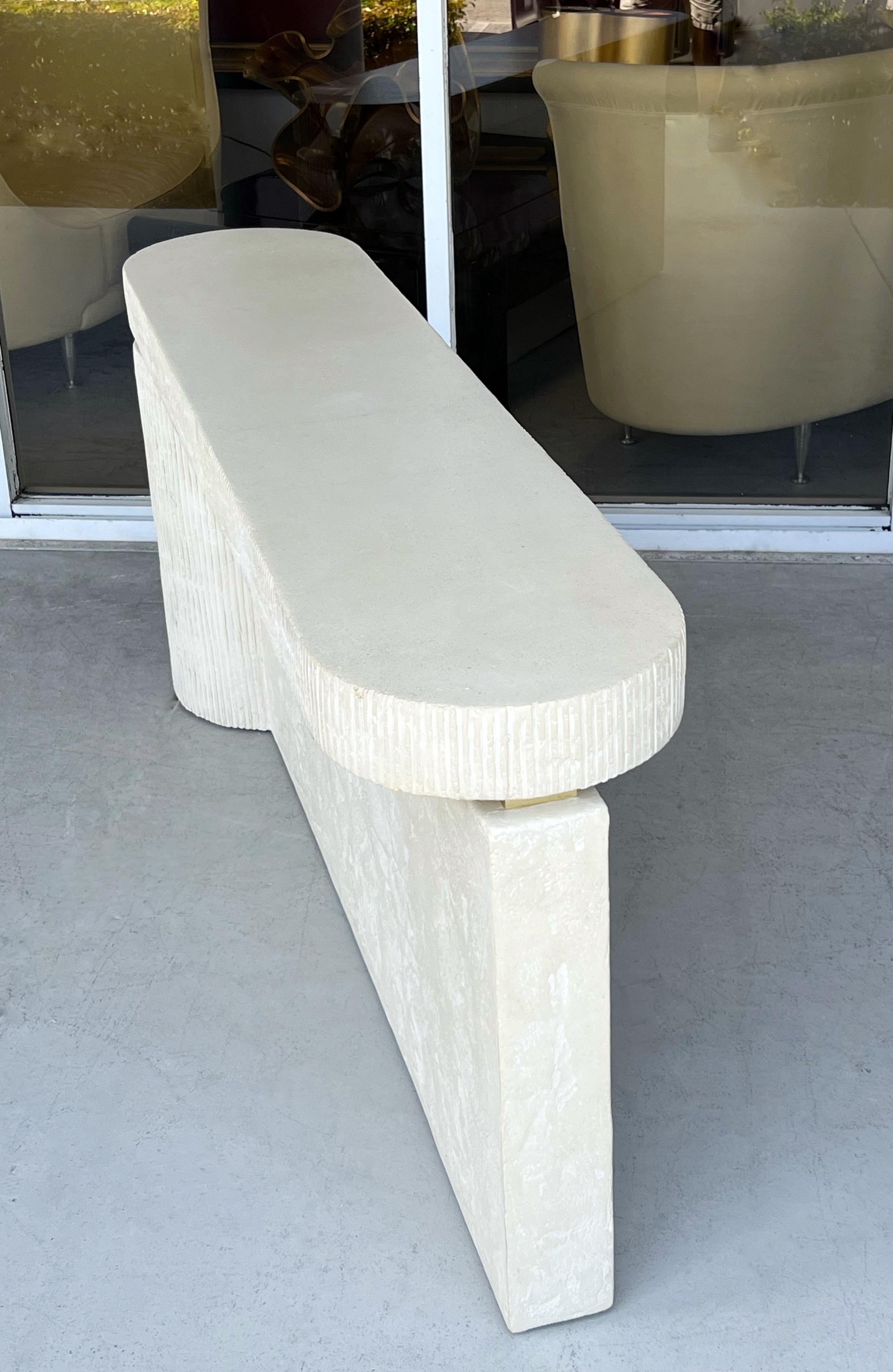 Late 20th Century Steve Chase Plaster Asymmetrical Console Table For Sale