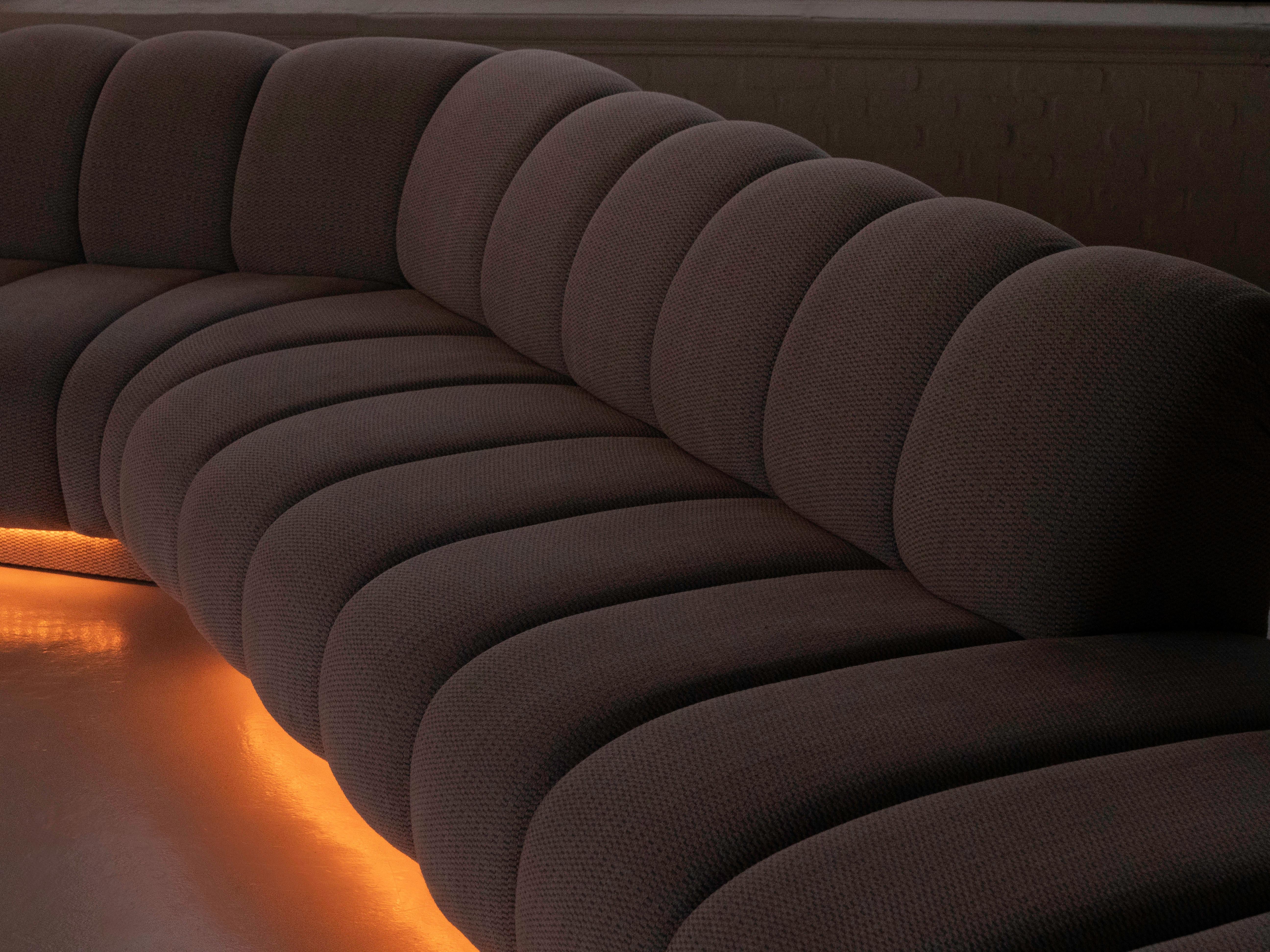 Steve Chase Postmodern Illuminated Monterey Channel Sofa, Circa 1980's For Sale 4