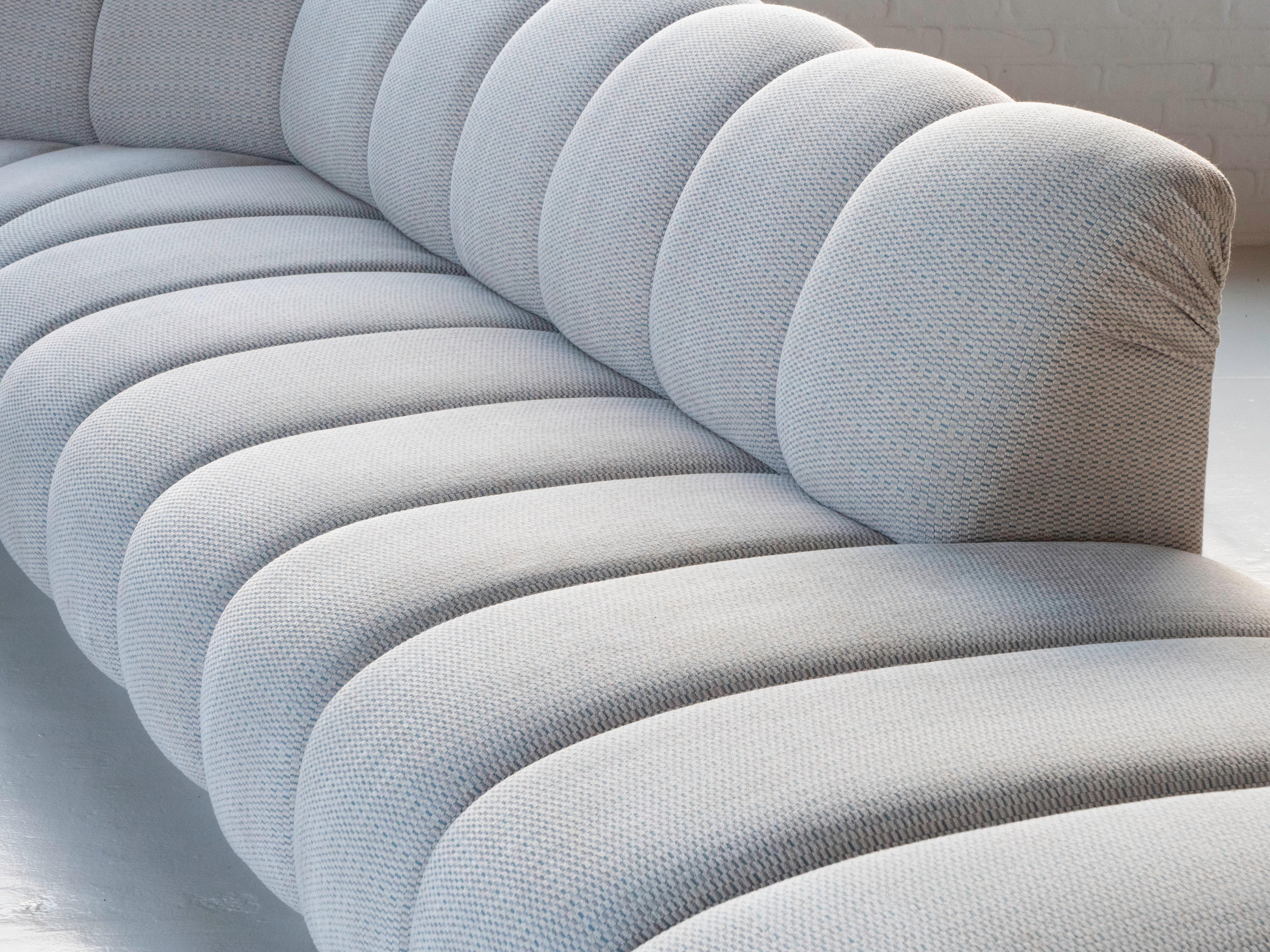 Steve Chase Postmodern Illuminated Monterey Channel Sofa, Circa 1980's In Good Condition For Sale In Los Angeles, CA