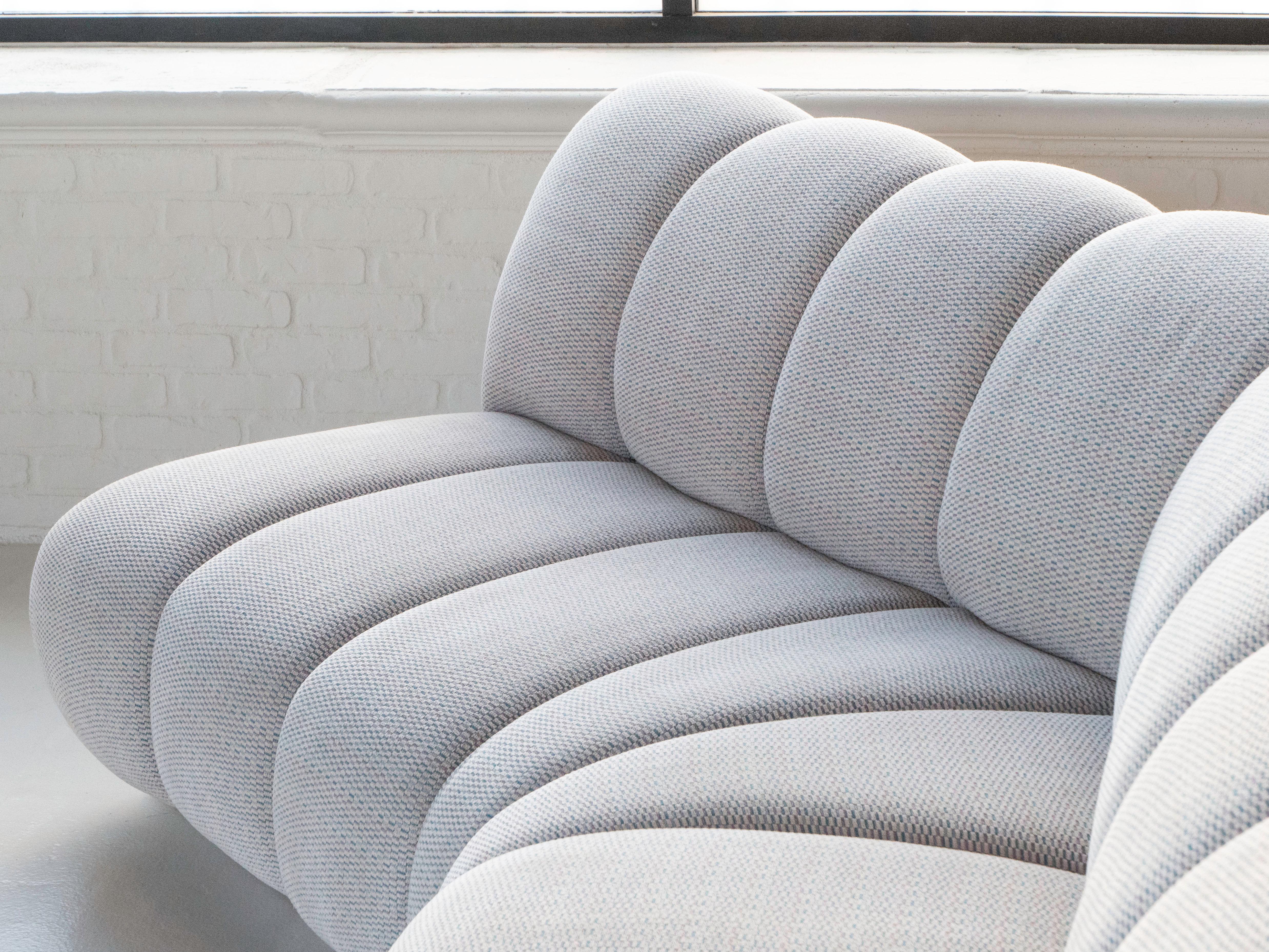 Upholstery Steve Chase Postmodern Illuminated Monterey Channel Sofa, Circa 1980's For Sale