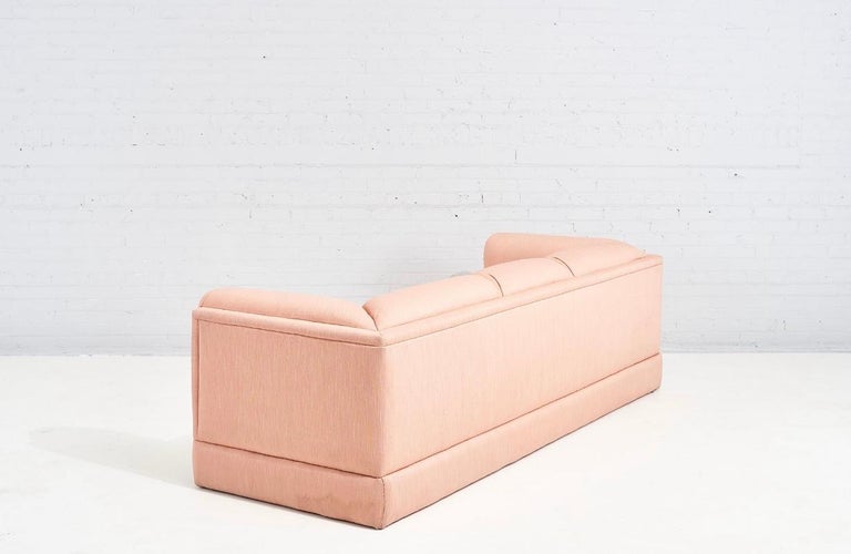 Late 20th Century Steve Chase Postmodern Pink Silk Sofa, 1980 For Sale