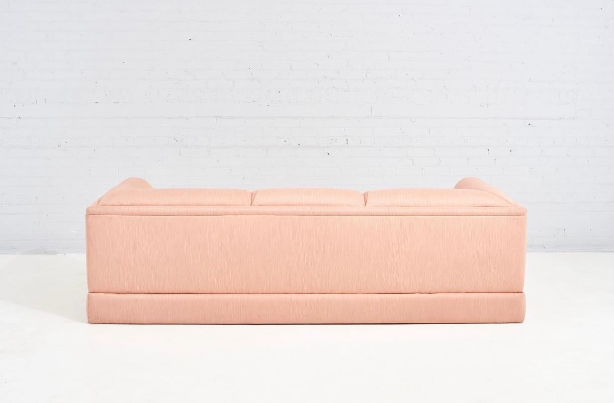 Steve Chase Postmodern Pink Silk Sofa, 1980 1