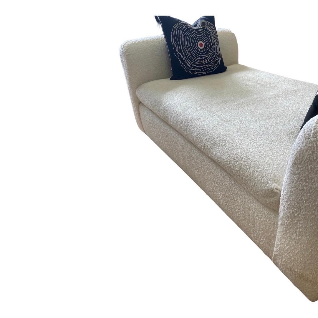 Steve Chase Rare “Penthouse” Chaise Lounge in new Off White Euro Bouclé In Excellent Condition For Sale In Palm Springs, CA