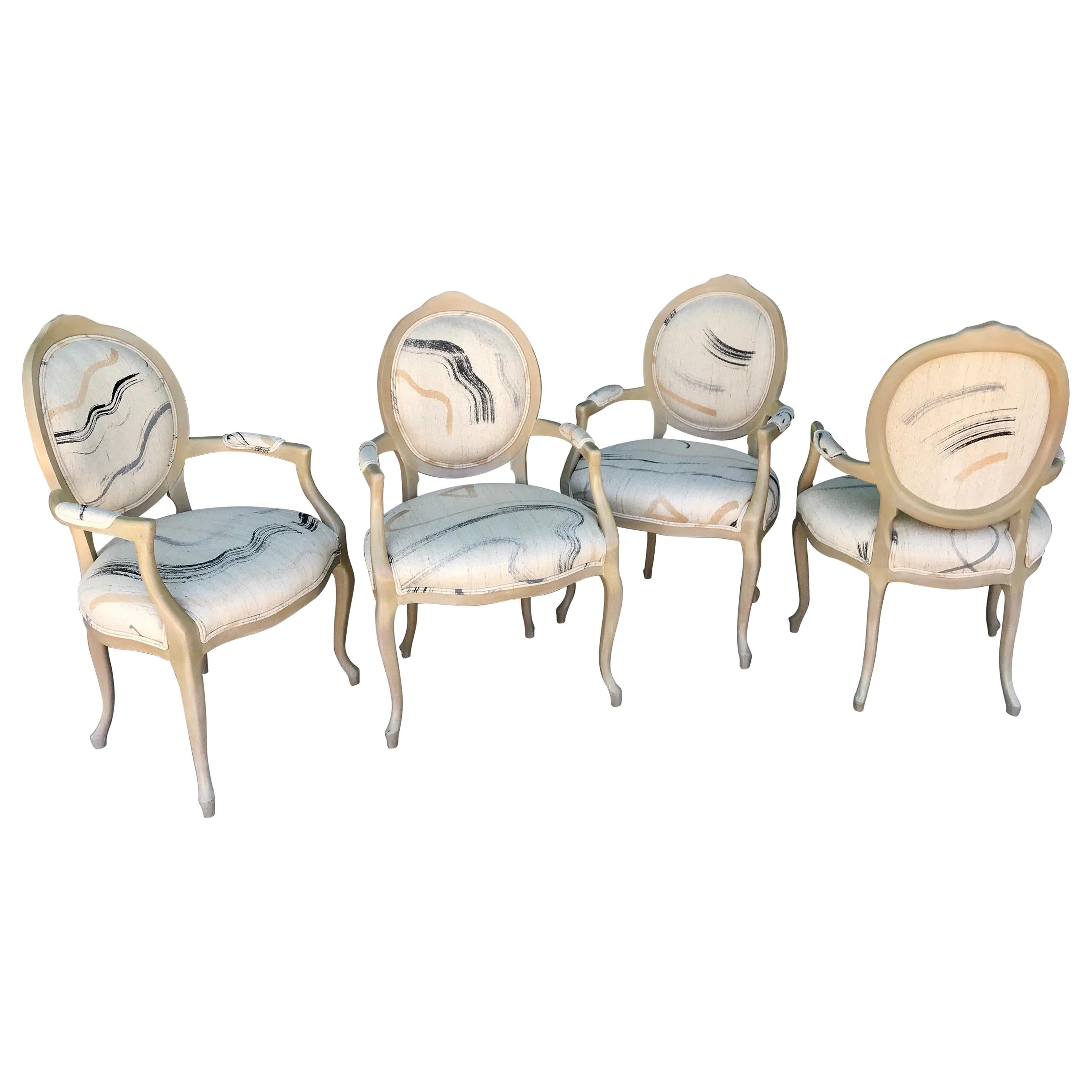 Steve Chase Set of Four Modern Art Dining or Game Table Chairs