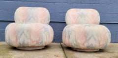 Steve Chase "Souffle Pouf" Swivel Lounge Chairs