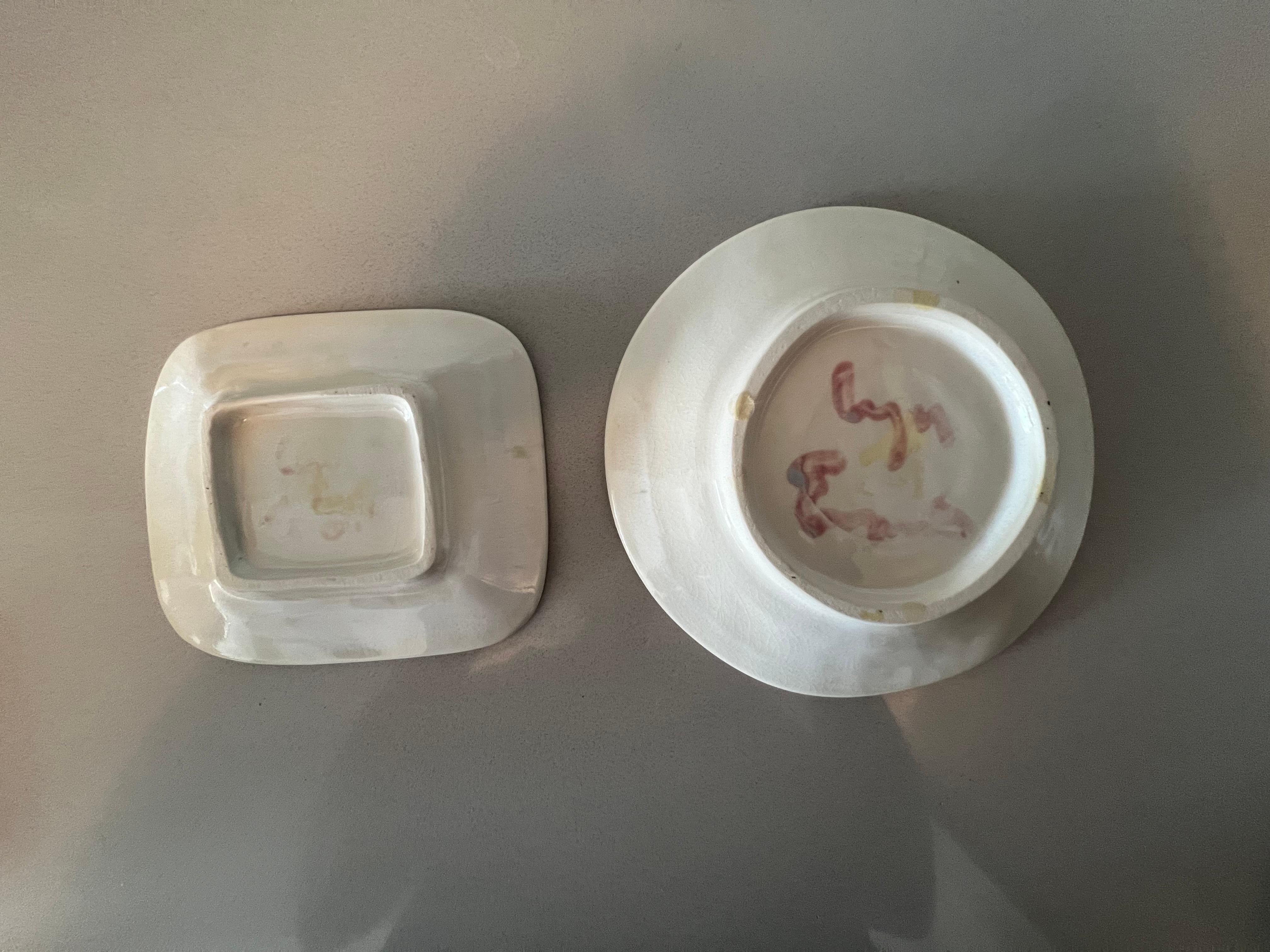 American Steve Chase Studio Ceramic Pink Speckled Dish For Sale