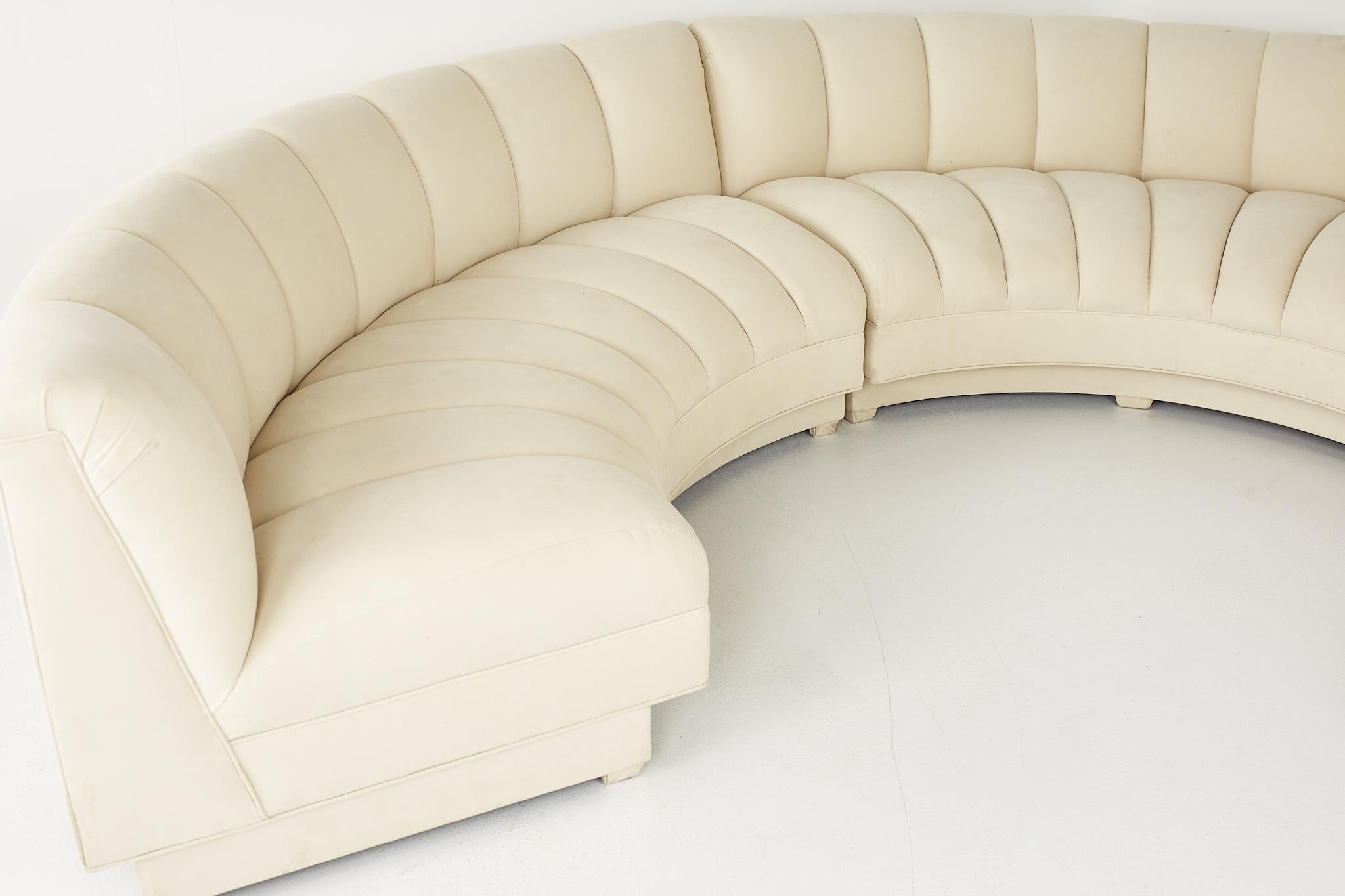 circle leather couch