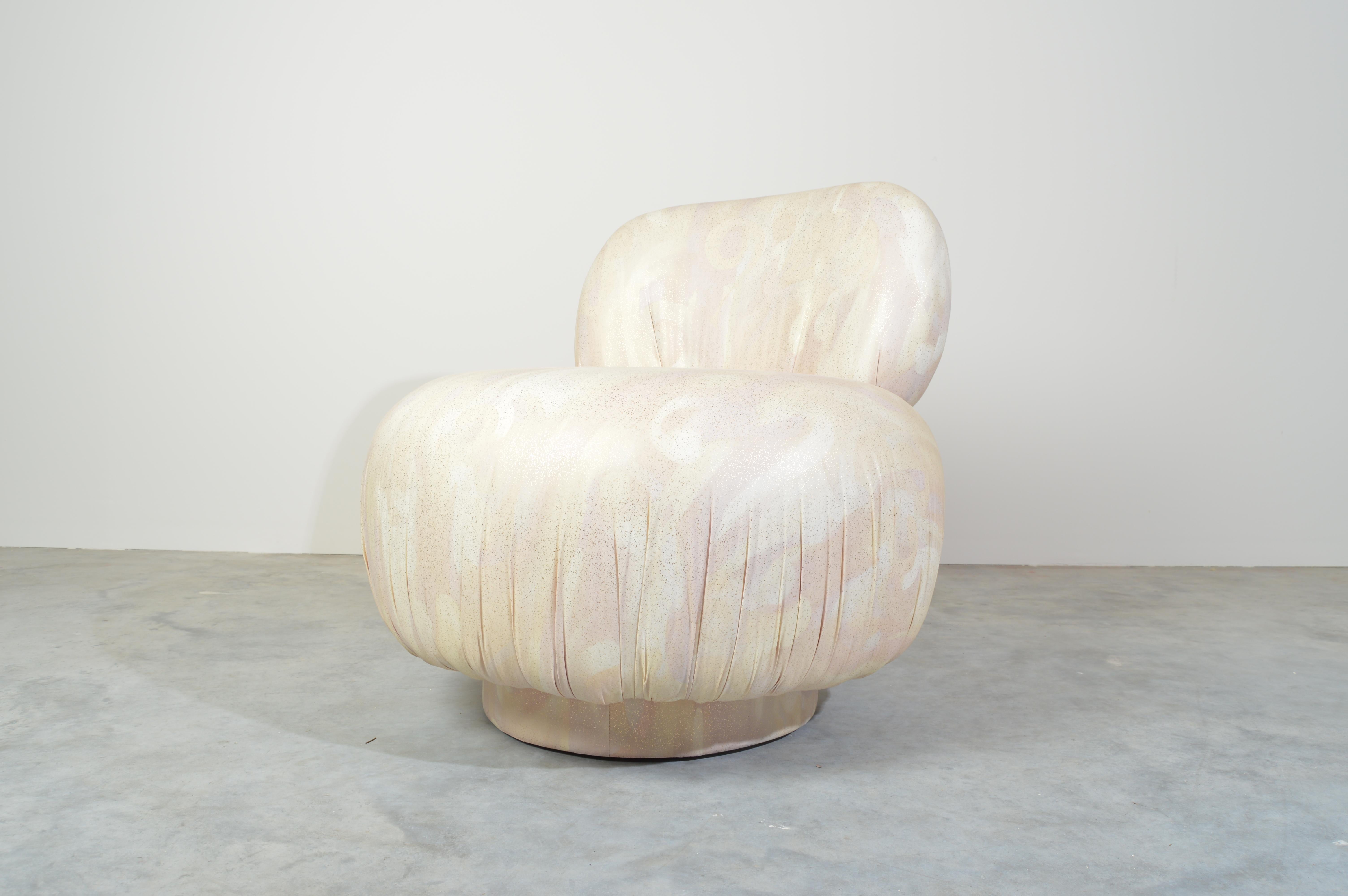 Mid-Century Modern Steve Chase Swivel Soufflé' Pouf Chair