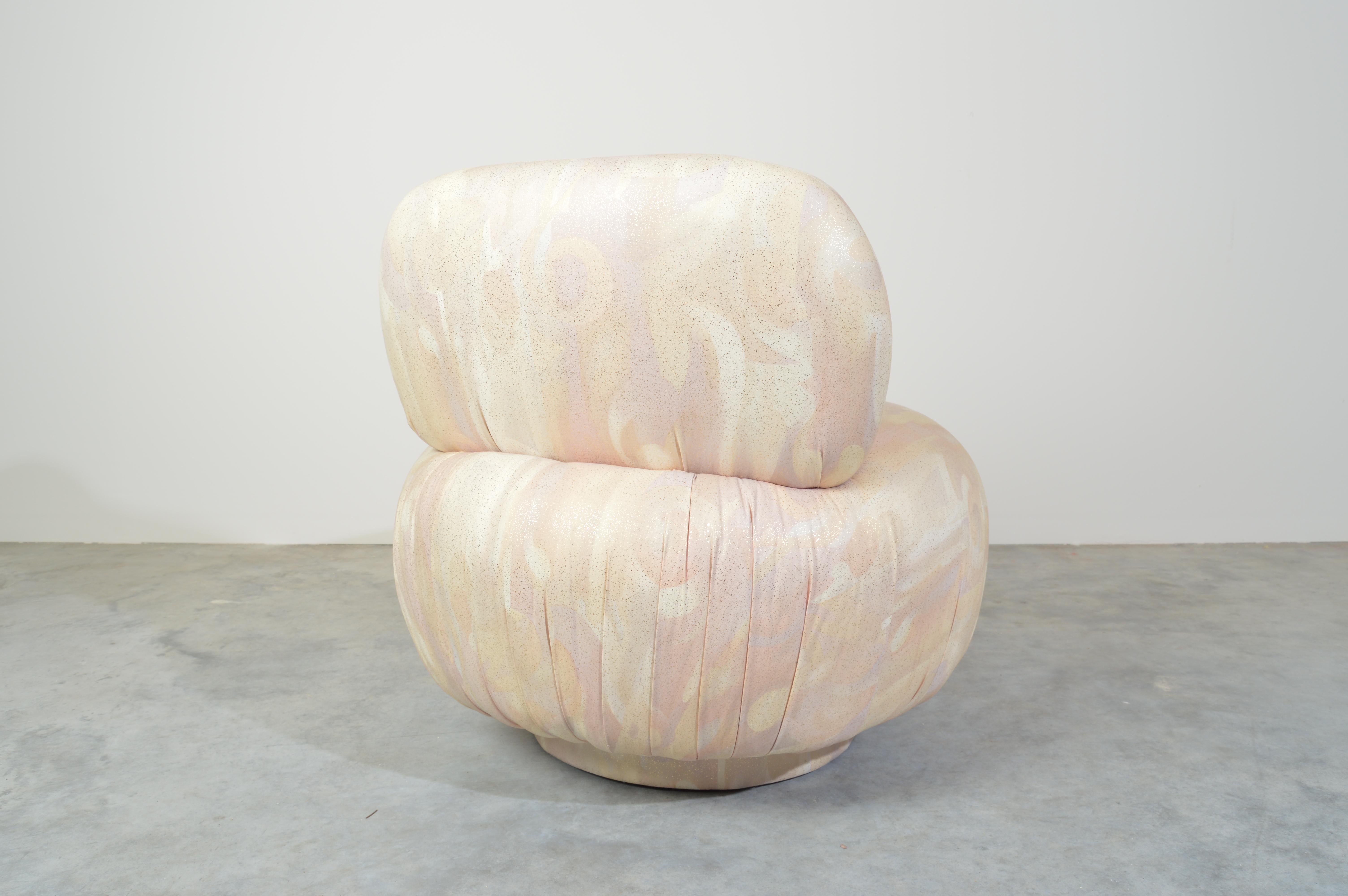 American Steve Chase Swivel Soufflé' Pouf Chair