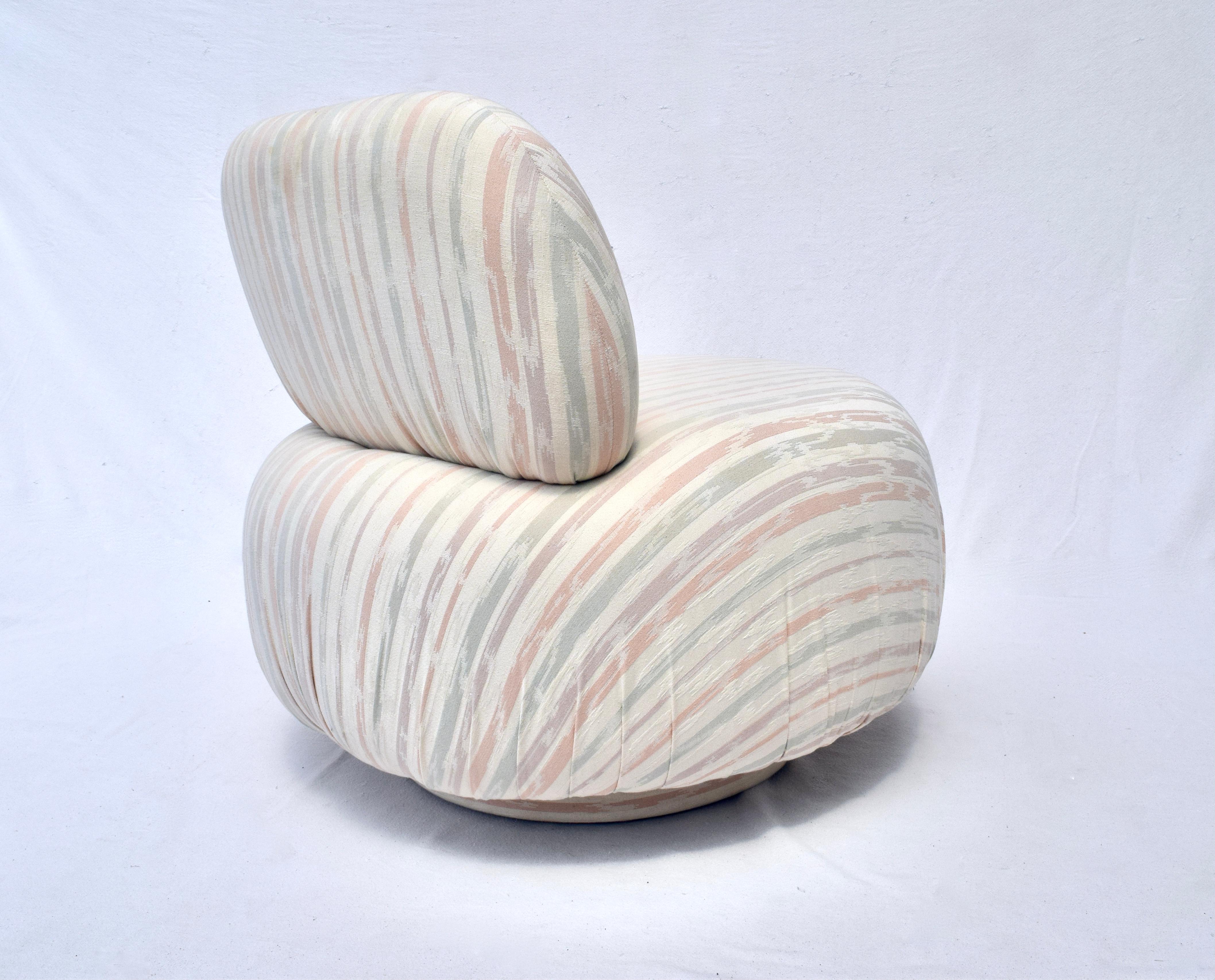 Late 20th Century Steve Chase Swivel Soufflé' Pouf Chair