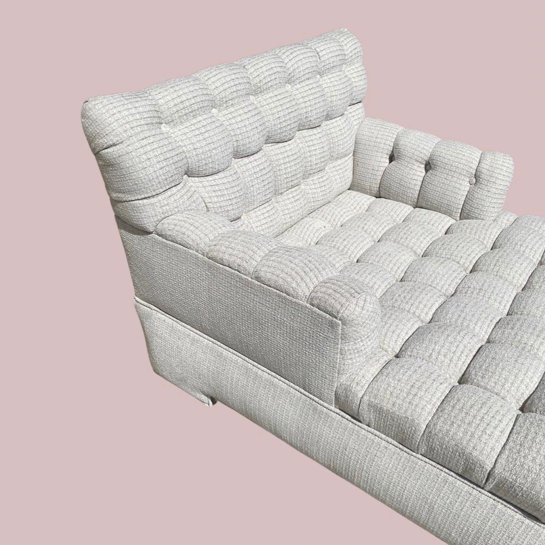 Modern Steve Chase Designed Tufted Chaise Lounge Made by A. Rudin New Upholstery For Sale